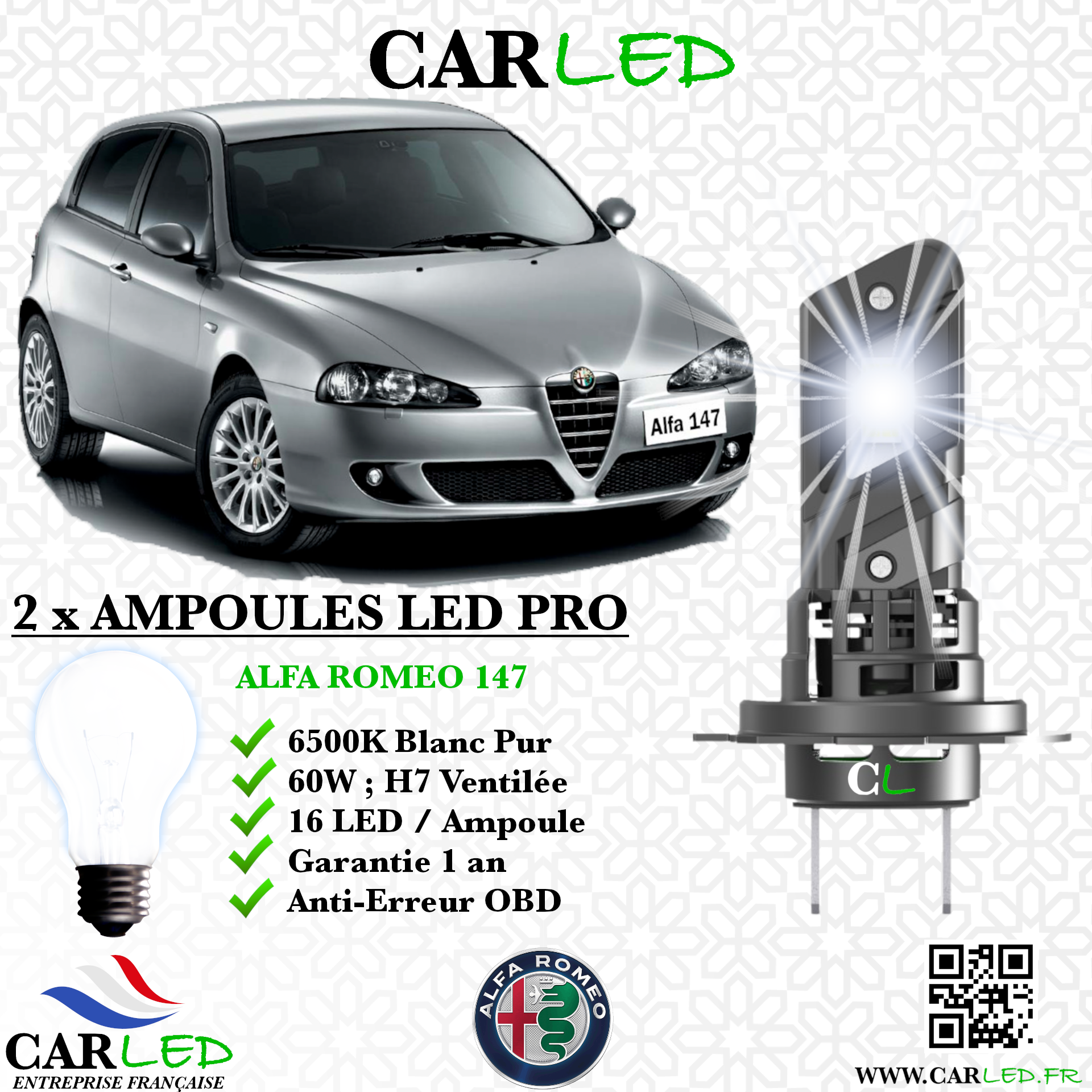 KIT AMPOULE LED ALFA ROMEO 147