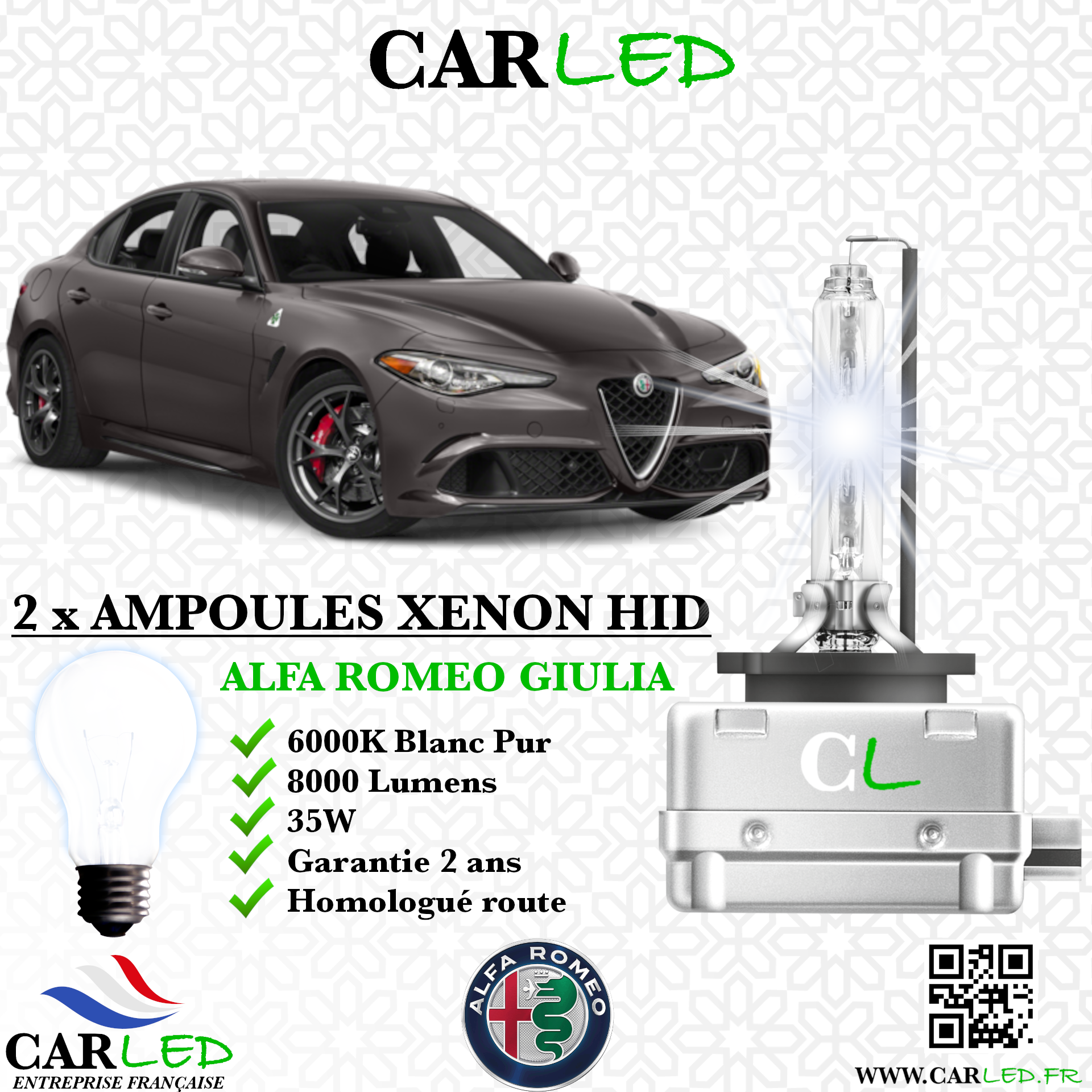 KIT AMPOULE HID XÉNON ALFA ROMEO GIULIA