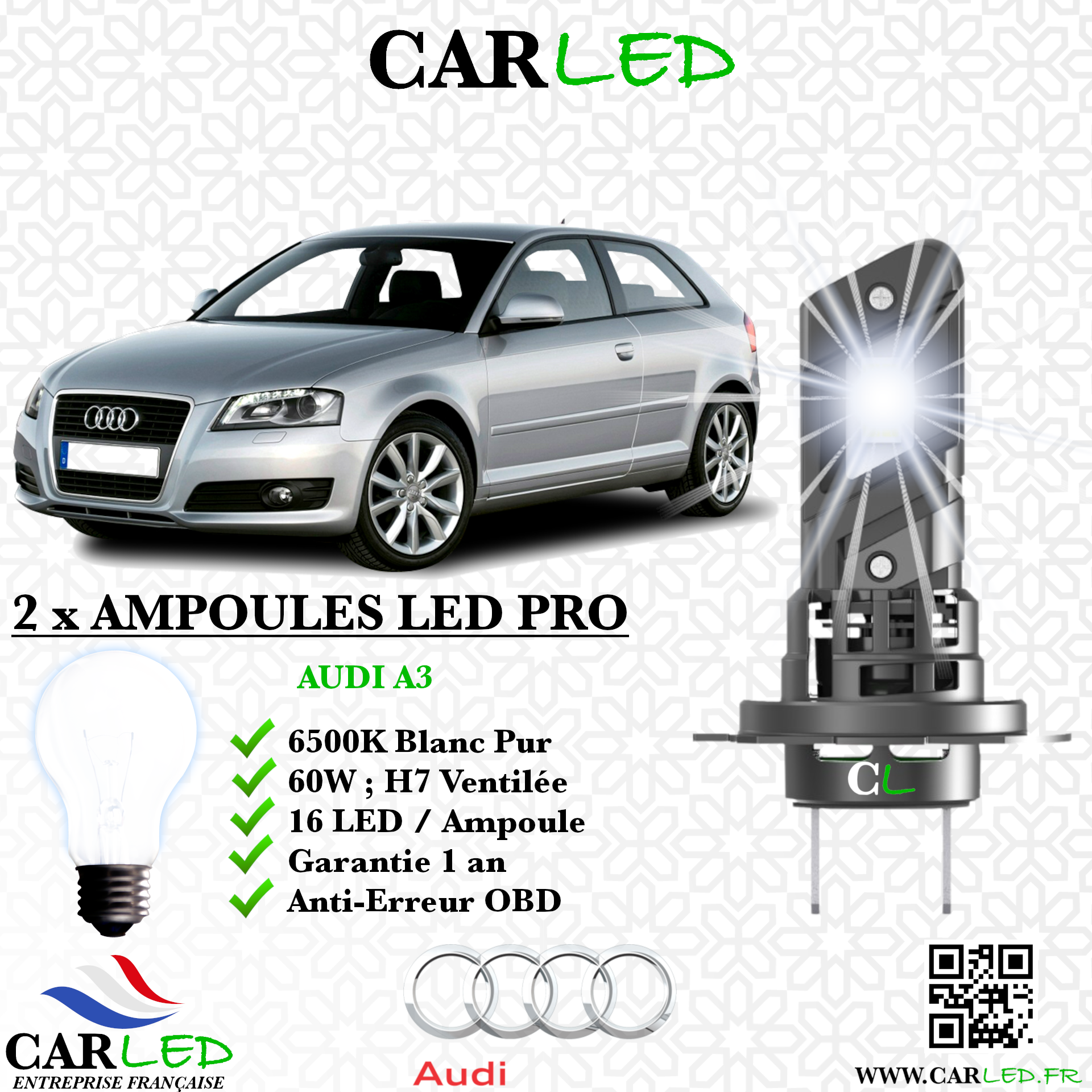 KIT AMPOULE LED AUDI A3