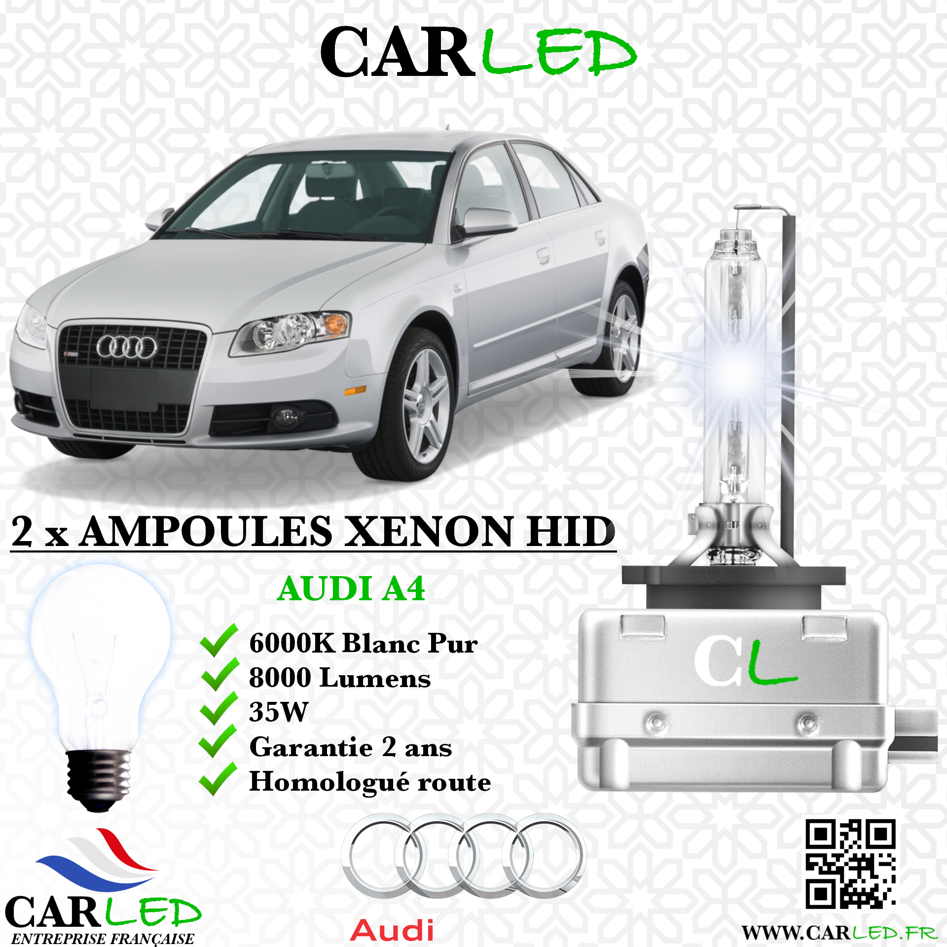 KIT AMPOULE HID XÉNON AUDI A4 B7