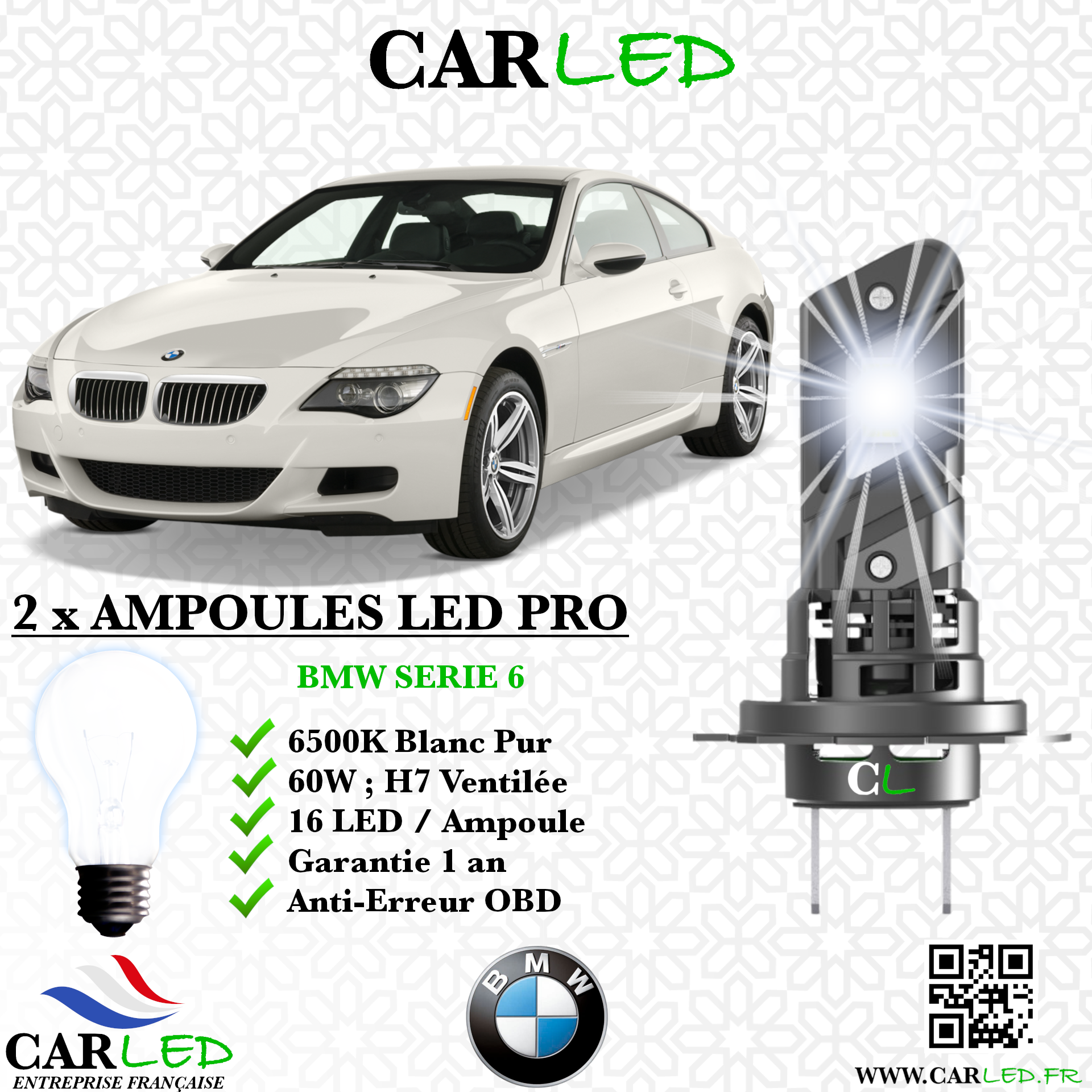 KIT AMPOULE LED BMW SERIE 6 E63/E64