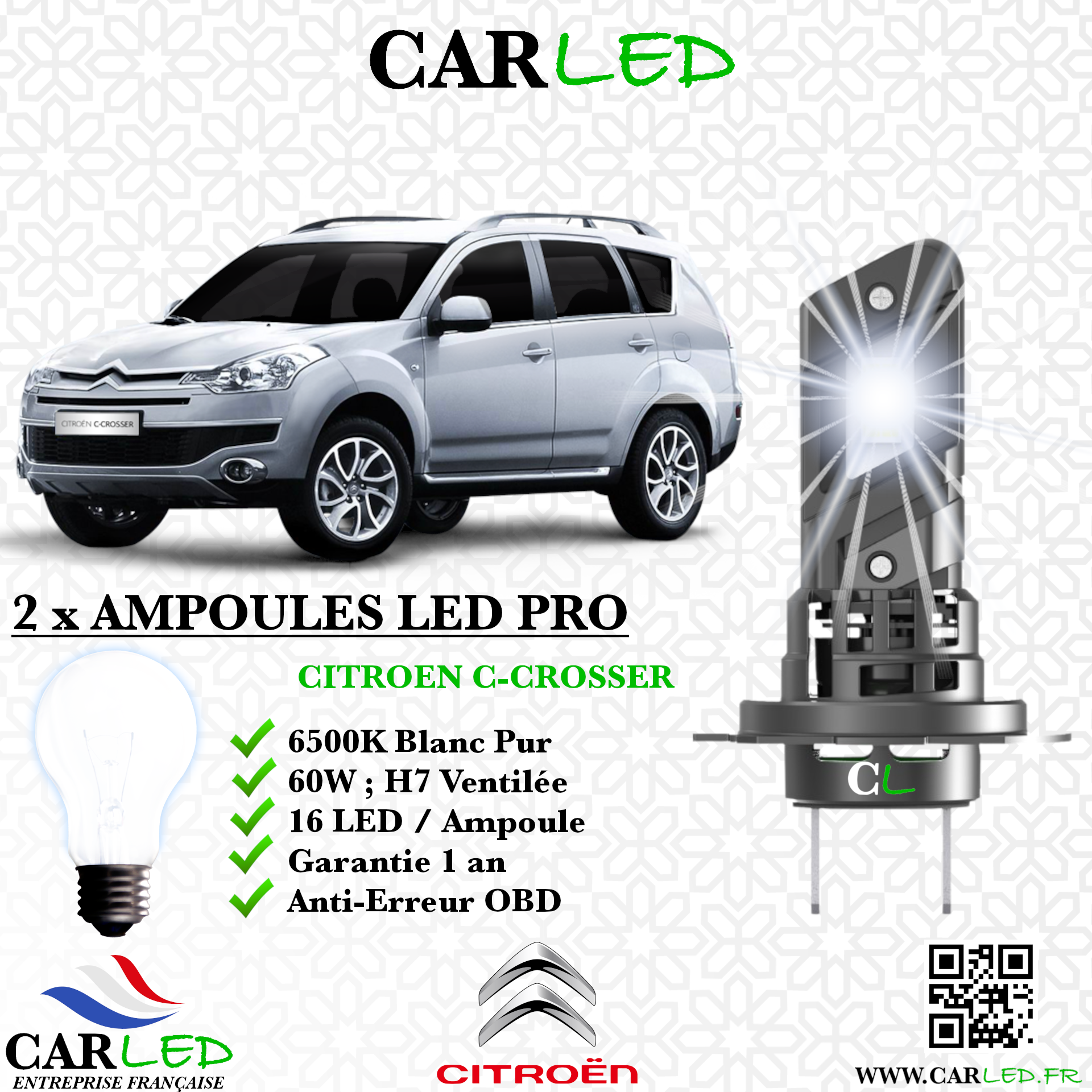 KIT AMPOULE LED CITROEN C-CROSSER