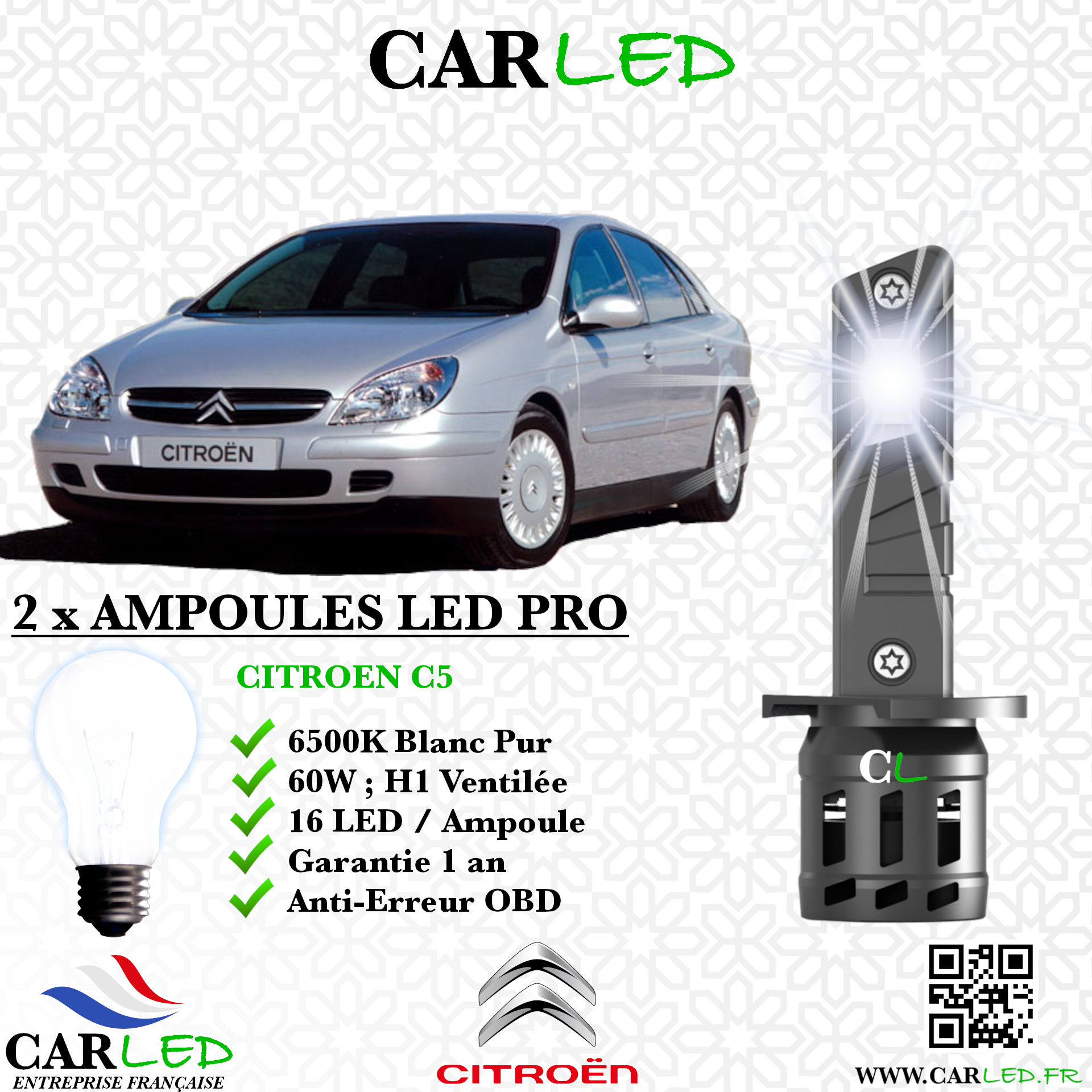 KIT AMPOULE LED CITROEN C5 I