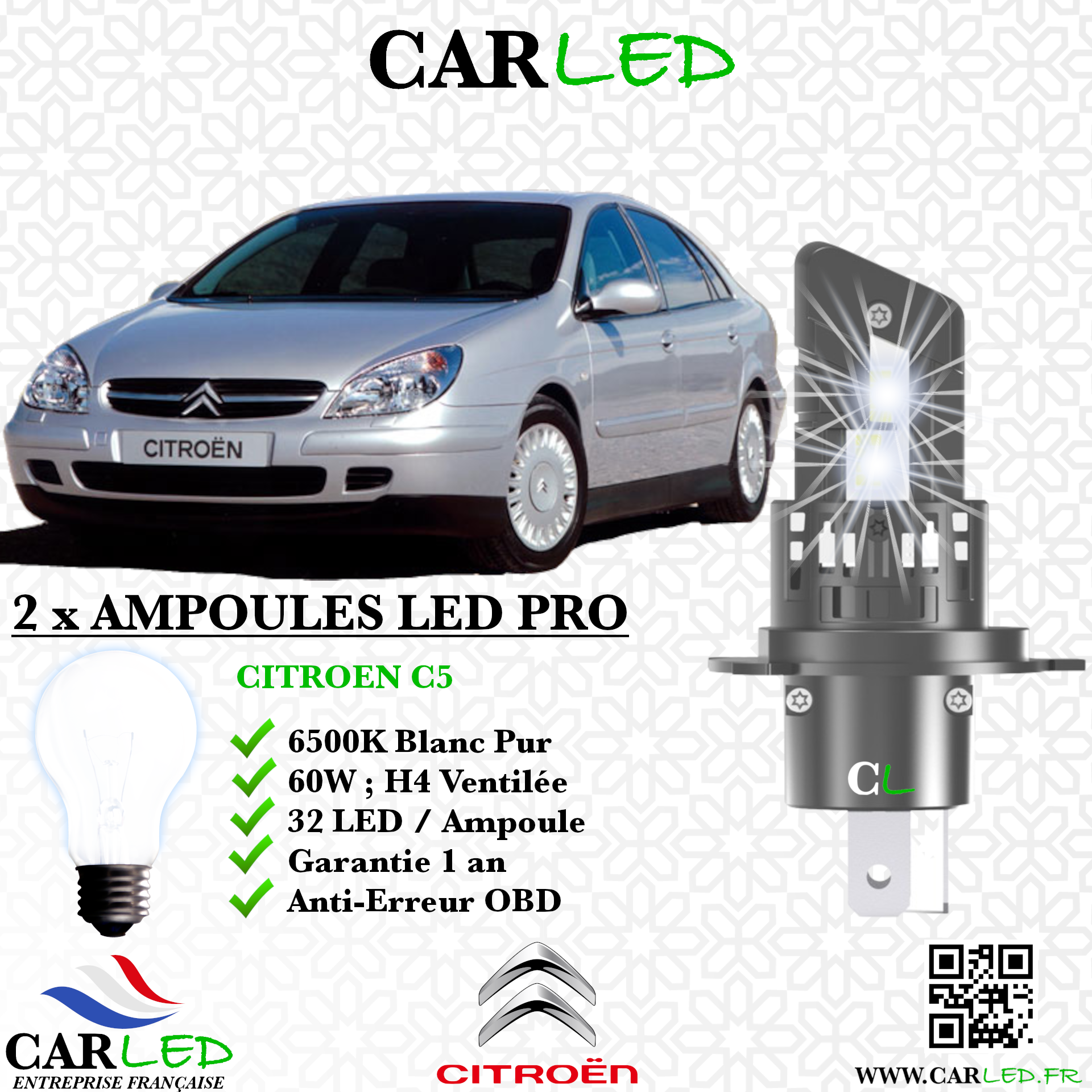 KIT AMPOULE LED CITROEN C5 I