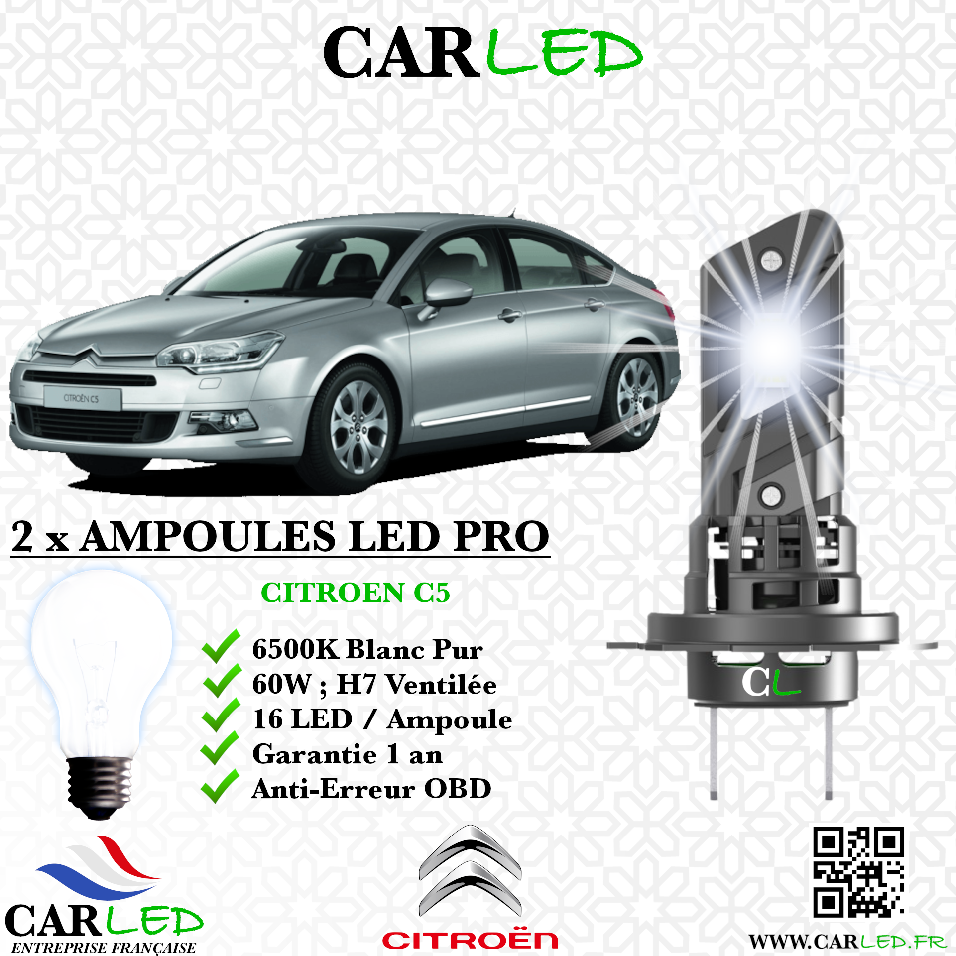 KIT AMPOULE LED CITROEN C5 II