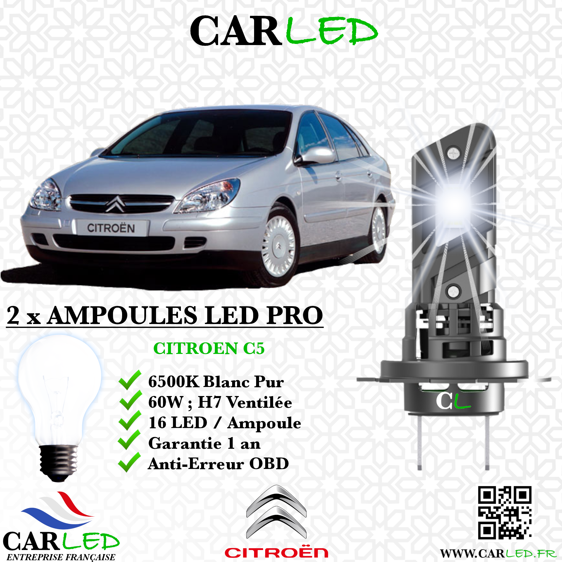 KIT AMPOULE LED CITROEN C5 I