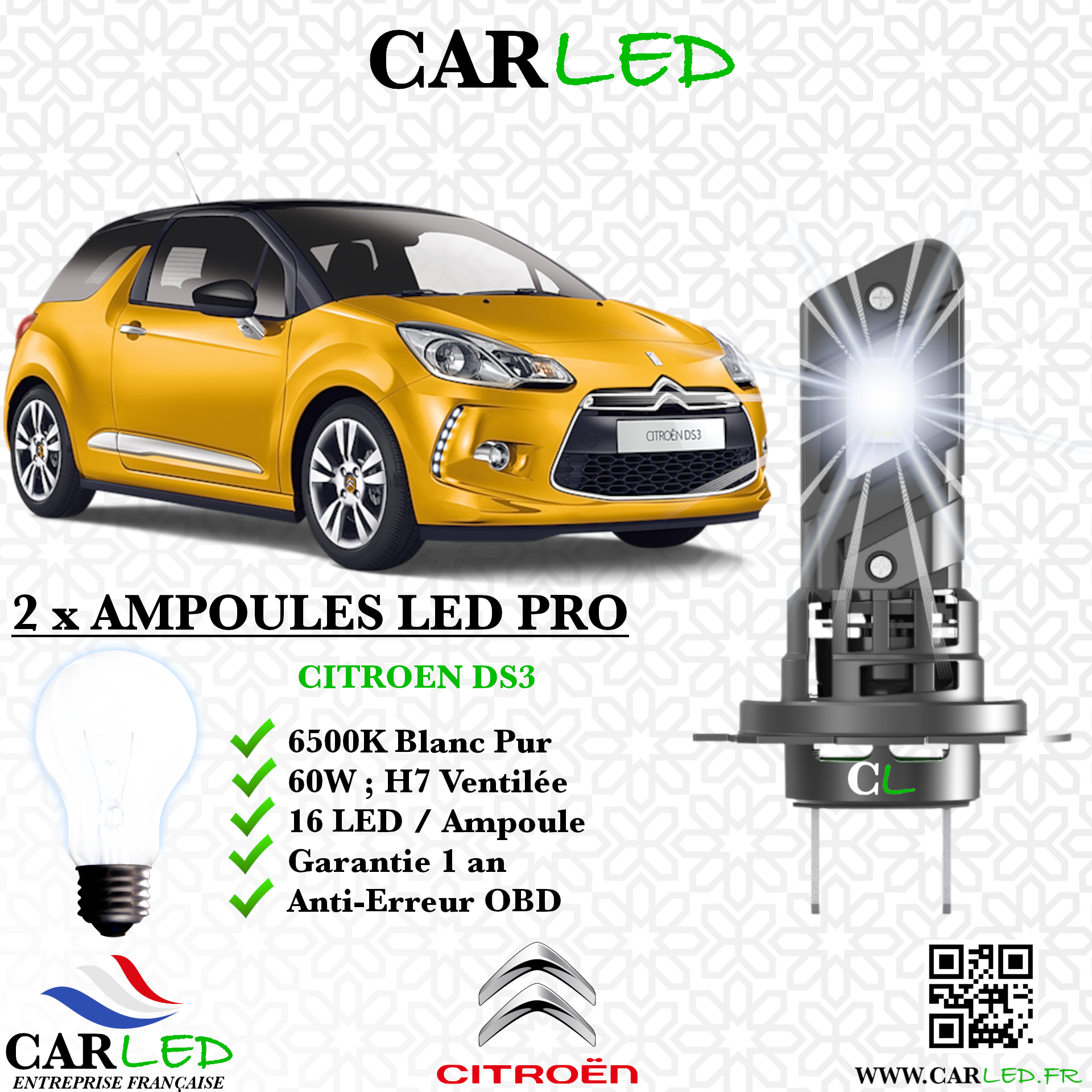 KIT AMPOULE LED CITROEN DS3
