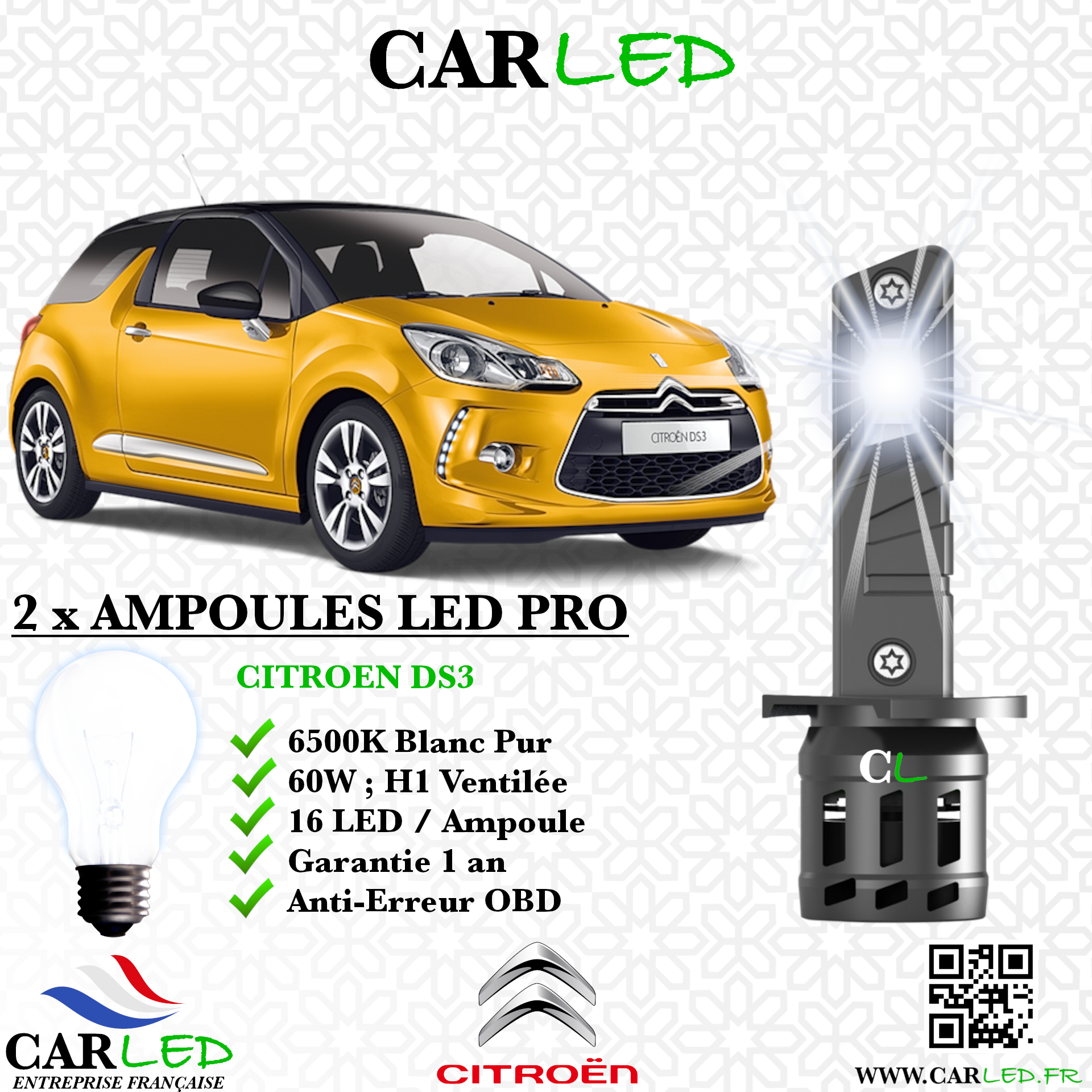 KIT AMPOULE LED CITROEN DS3