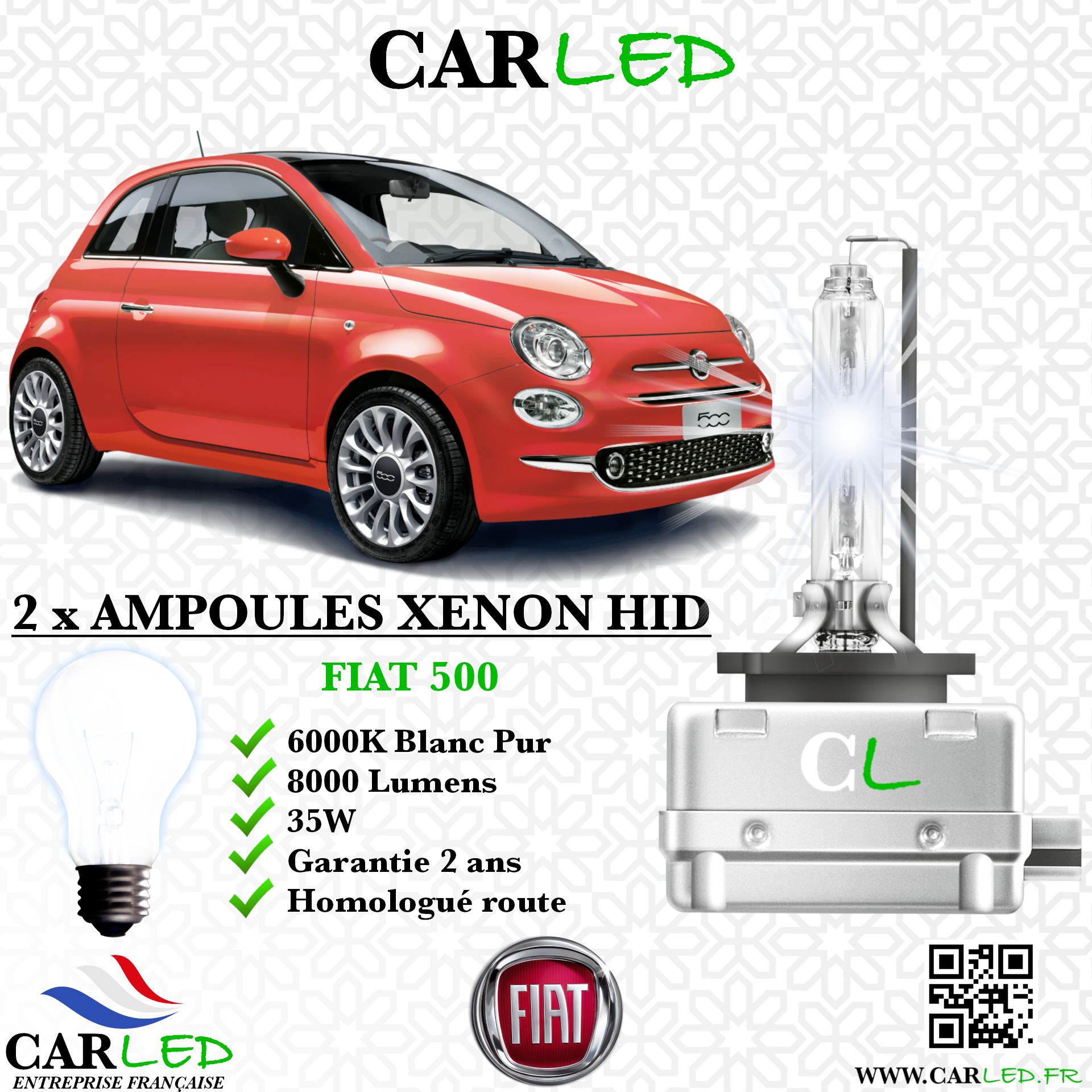 KIT AMPOULE HID XÉNON FIAT 500