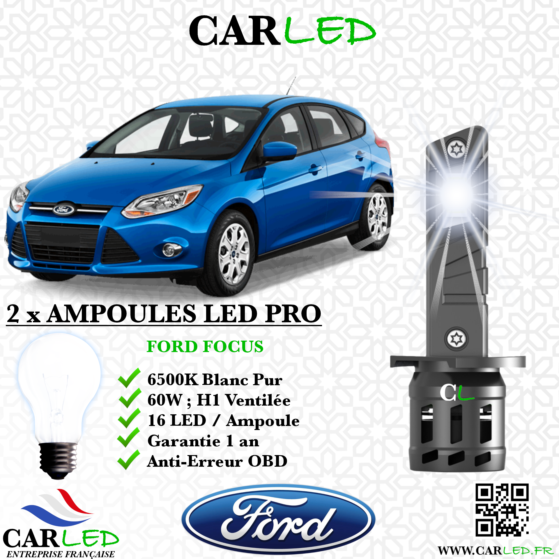 KIT AMPOULE LED FORD FOCUS