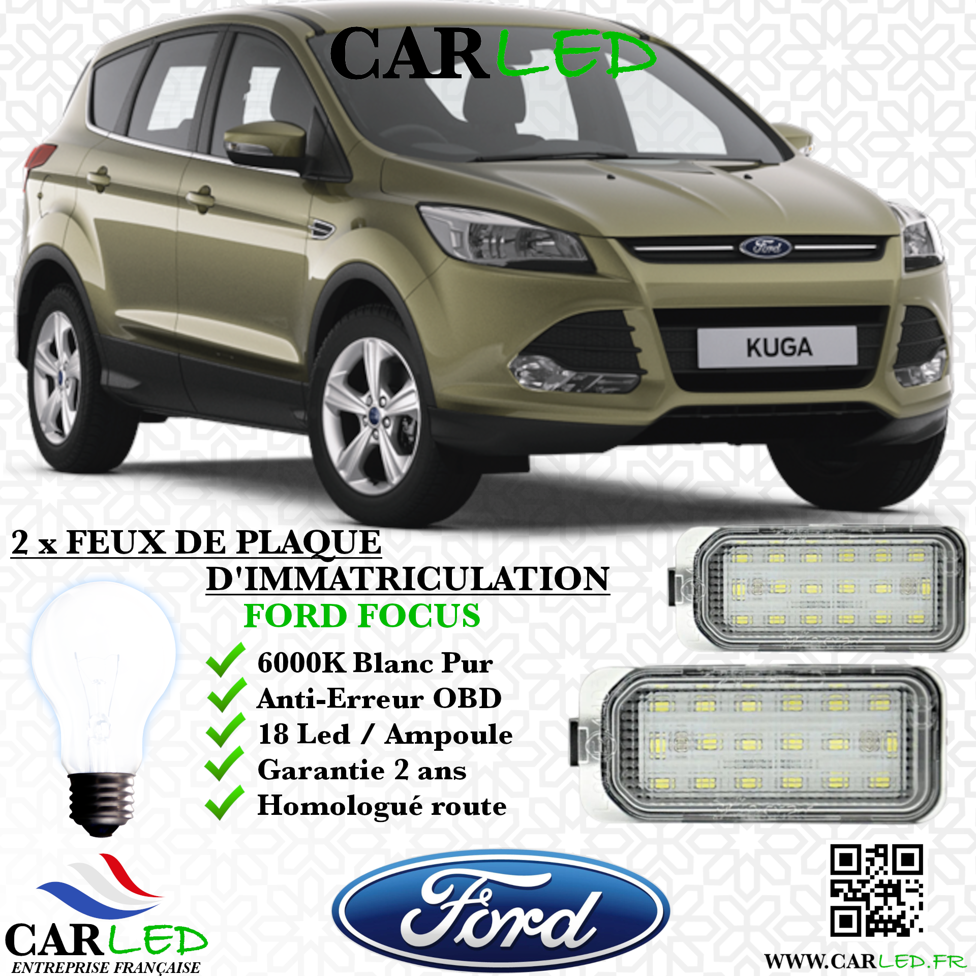 Feux Plaque d'immatriculation LED FORD KUGA