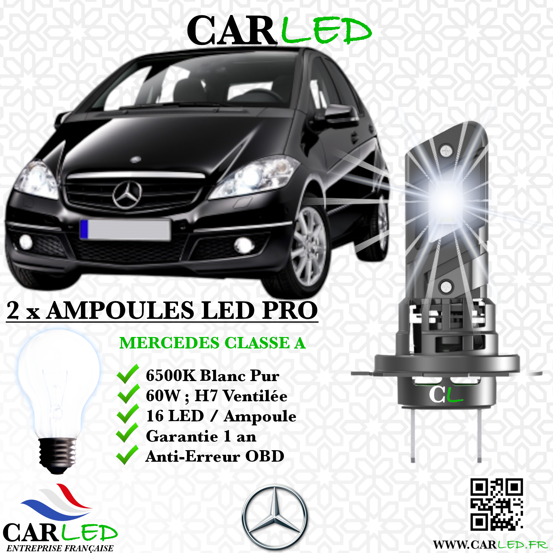 KIT AMPOULE LED MERCEDES CLASSE A