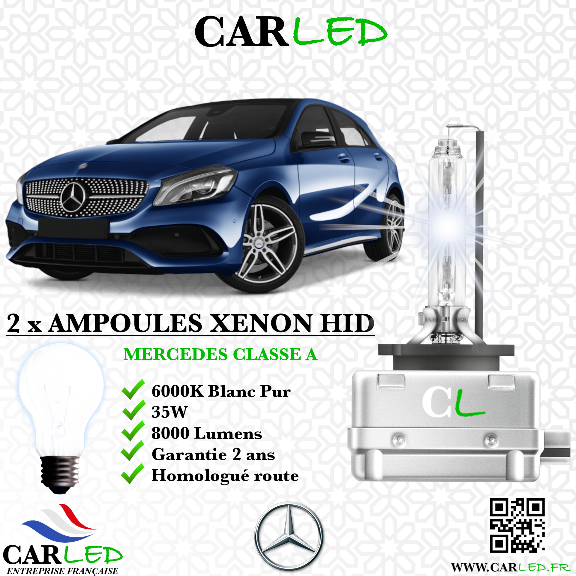 KIT AMPOULE HID XÉNON MERCEDES CLASSE A