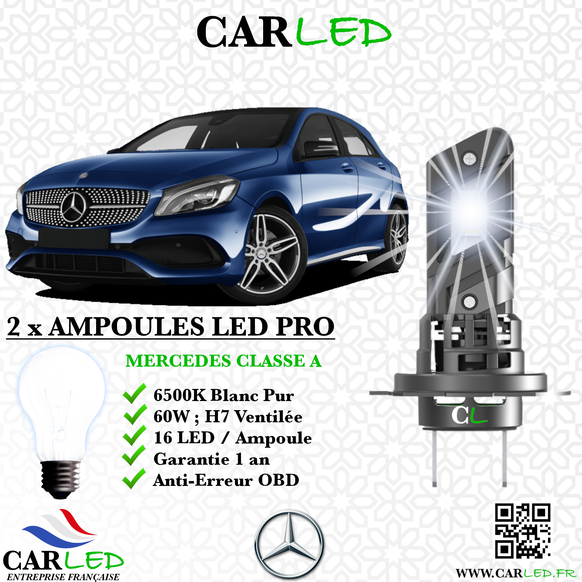KIT AMPOULE LED MERCEDES CLASSE A