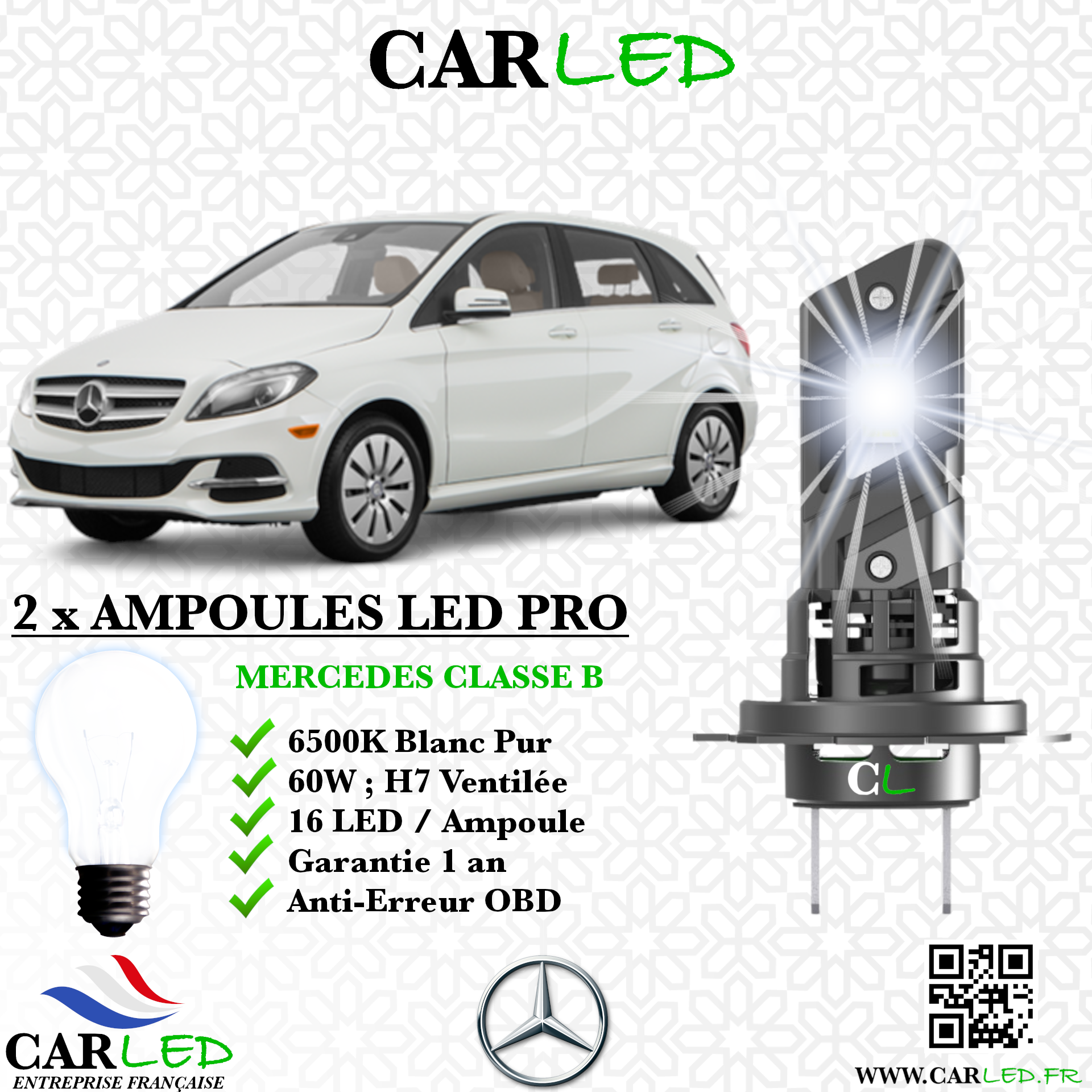 KIT AMPOULE LED MERCEDES CLASSE B