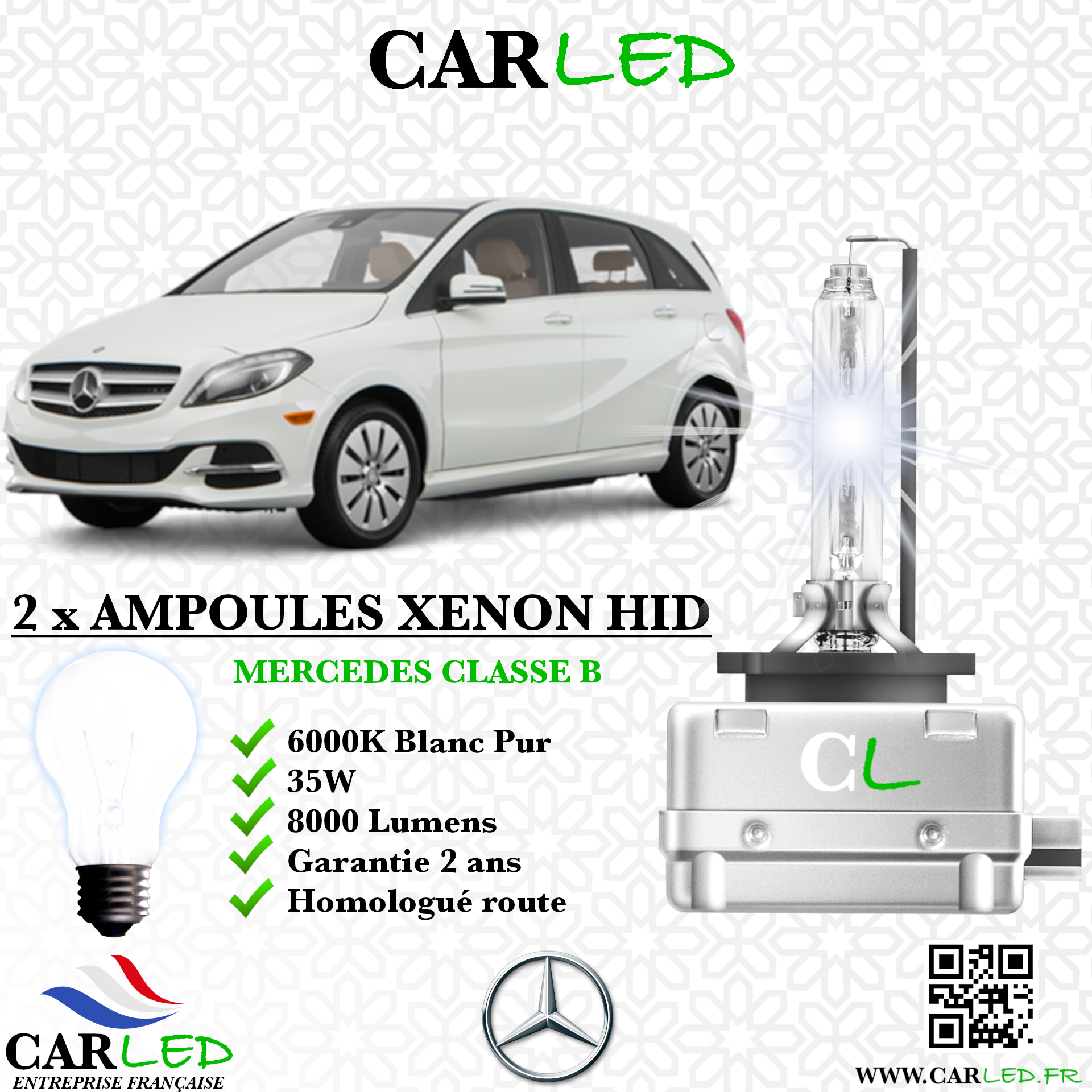 KIT AMPOULE HID XÉNON MERCEDES CLASSE B