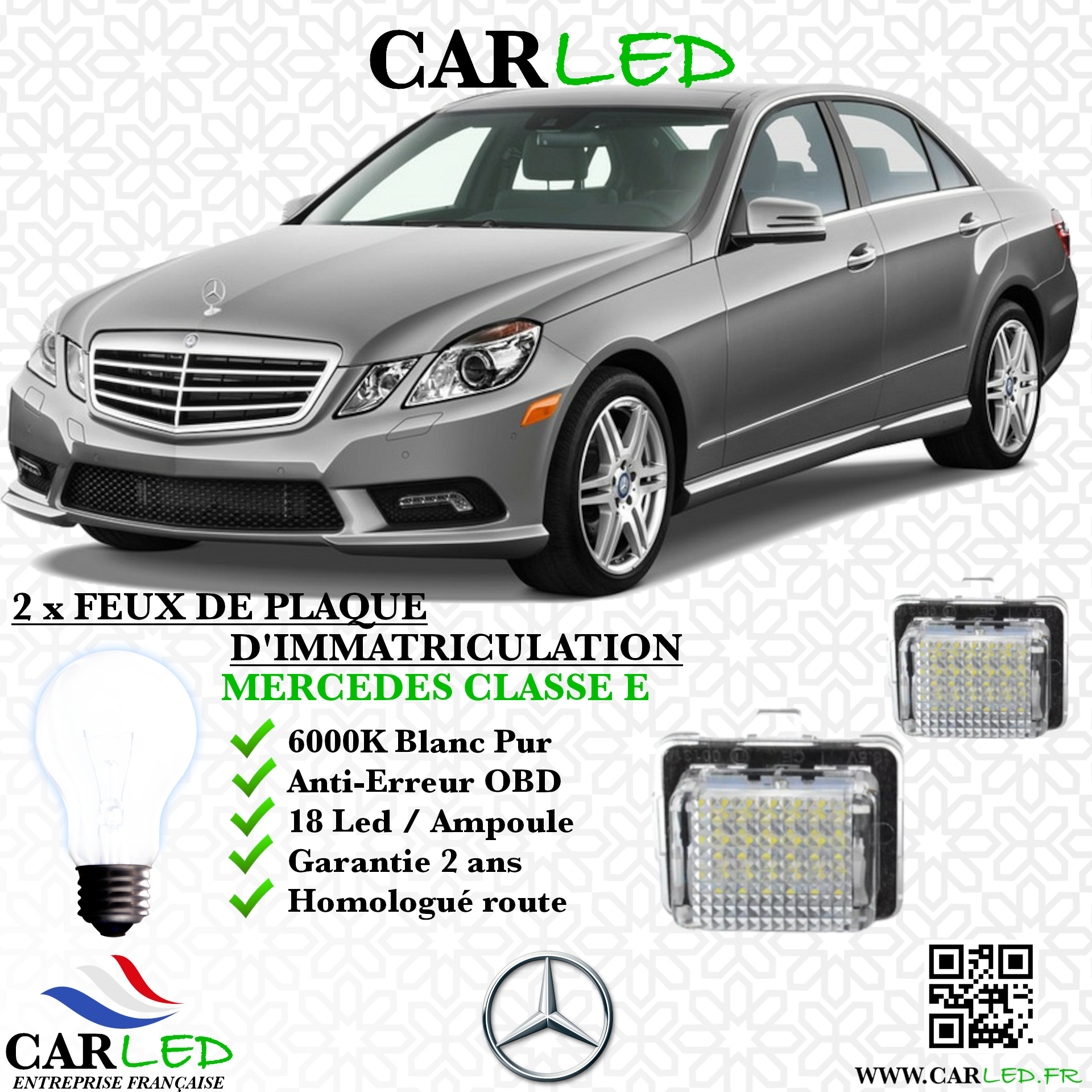Feux Plaque d'immatriculation LED MERCEDES CLASSE E W212