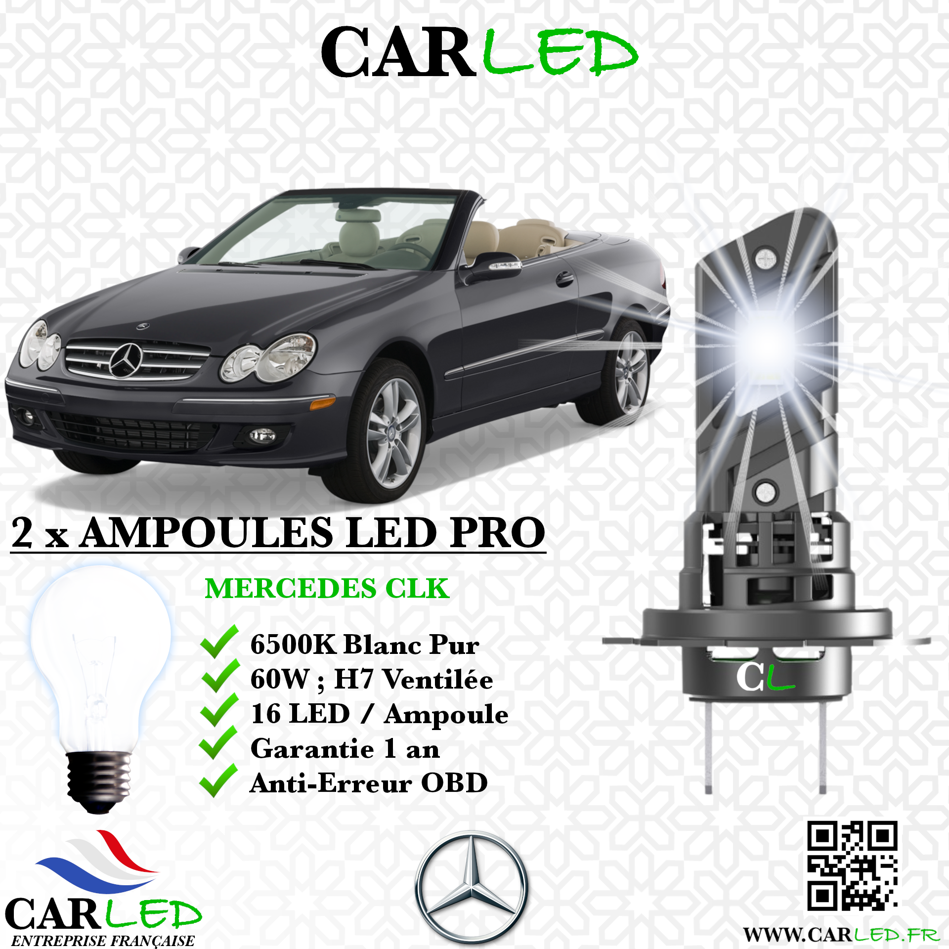 KIT AMPOULE LED MERCEDES CLK