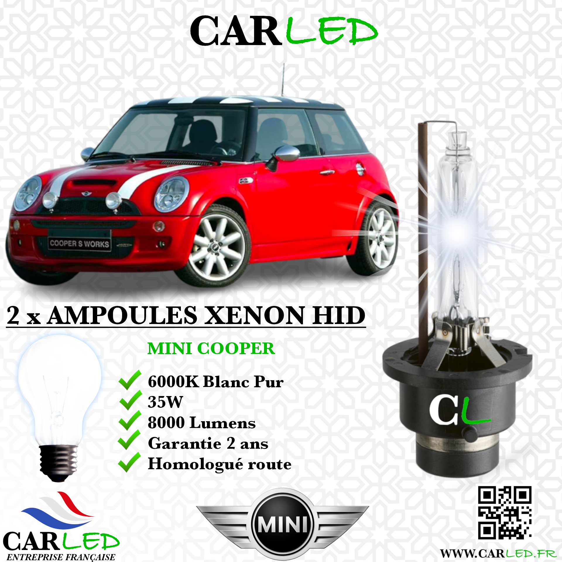 KIT AMPOULE HID XÉNON MINI COOPER