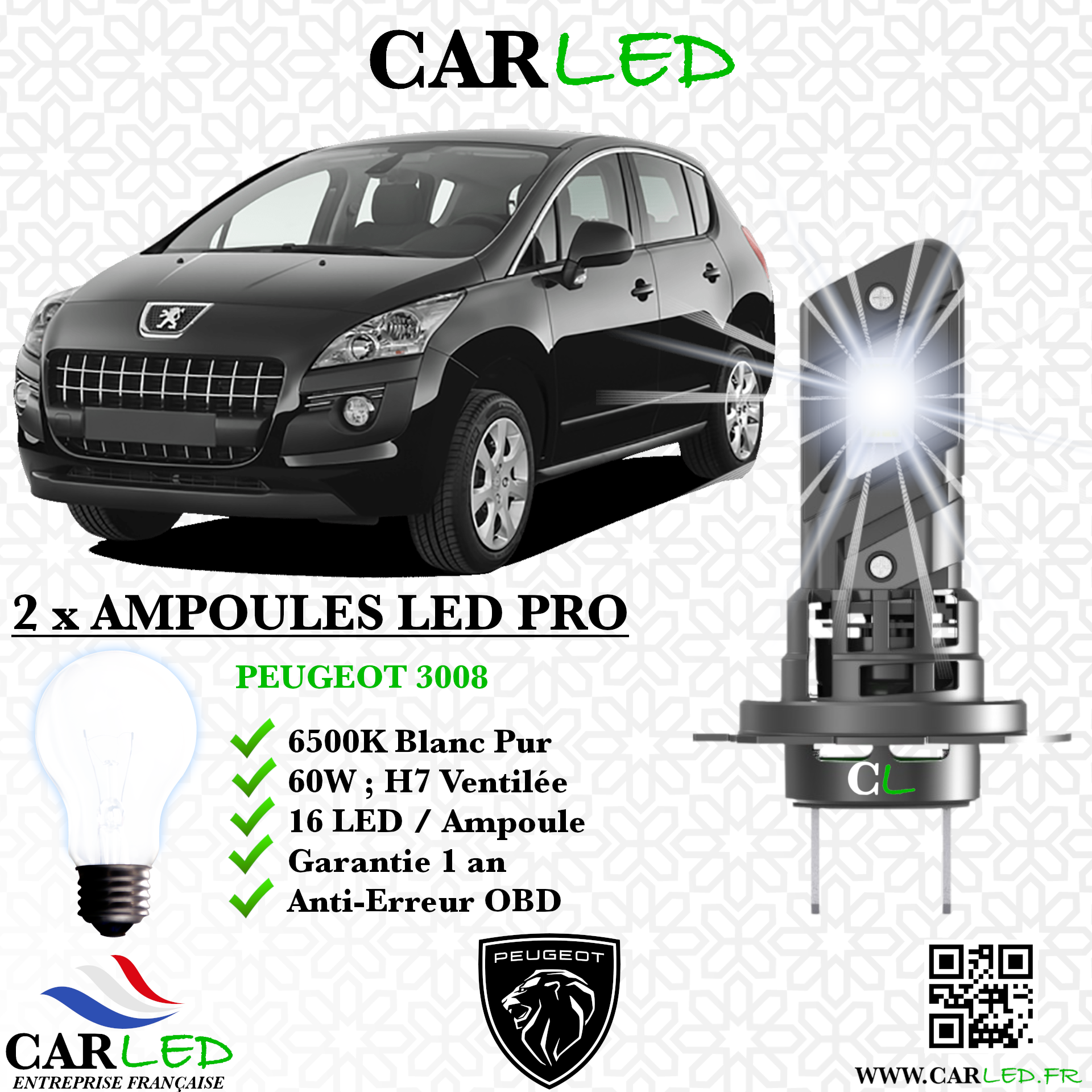 KIT AMPOULE LED PEUGEOT 3008
