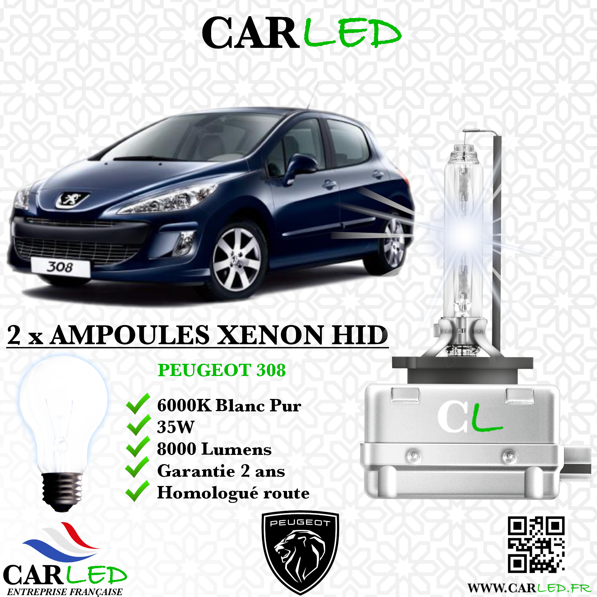 KIT AMPOULE HID XÉNON PEUGEOT 308
