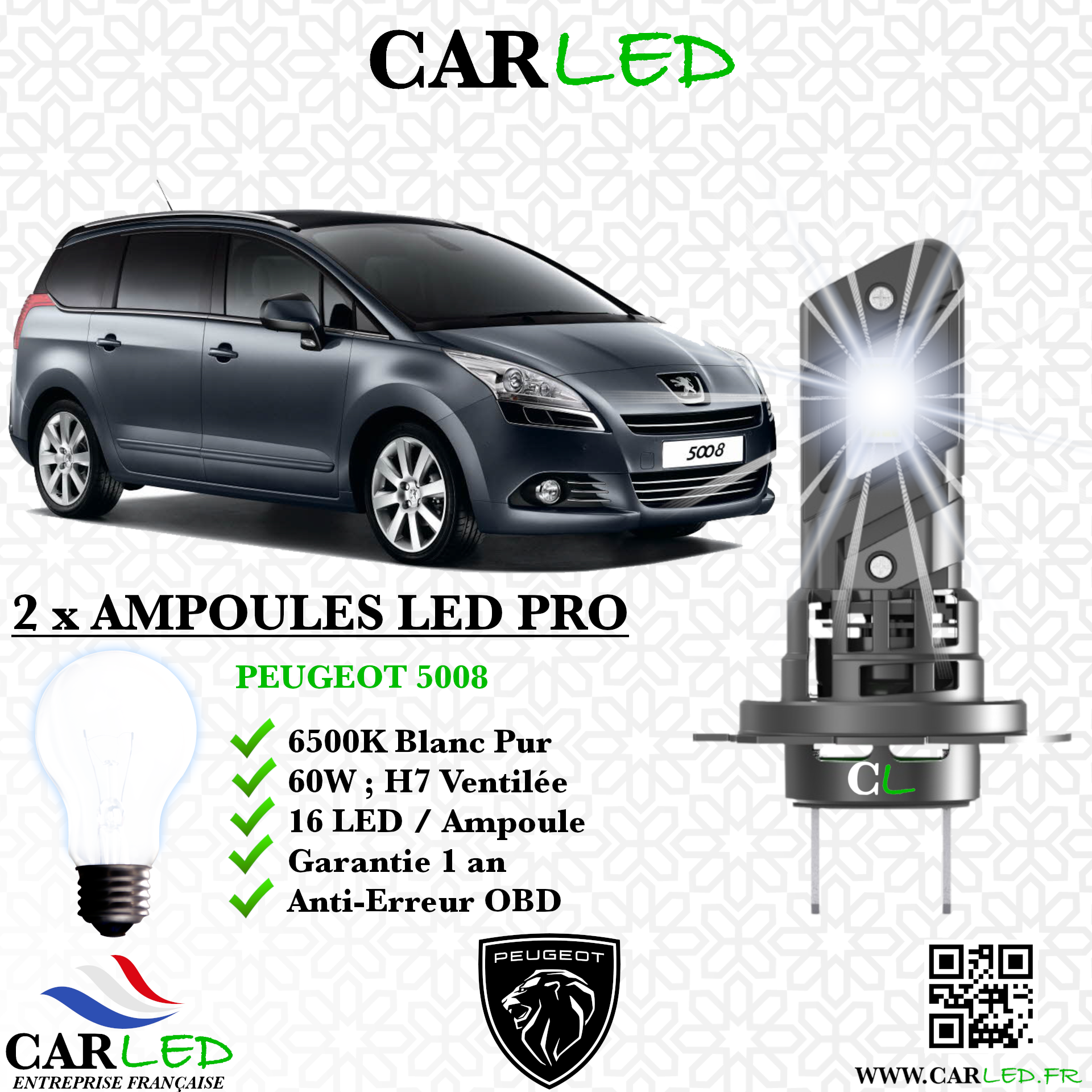 KIT AMPOULE LED PEUGEOT 5008