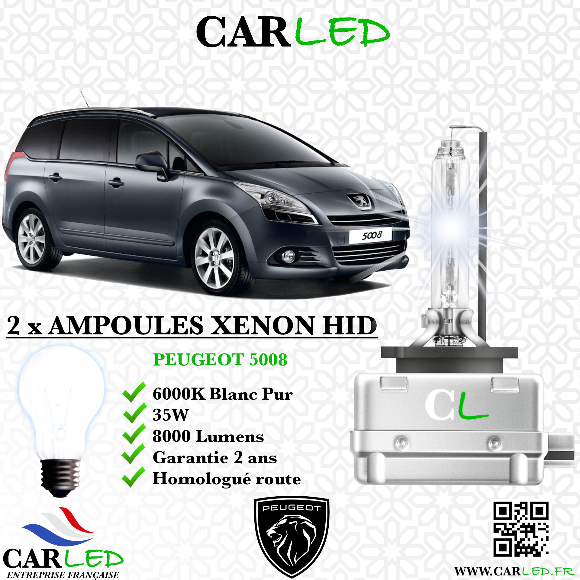 KIT AMPOULE HID XÉNON PEUGEOT 5008