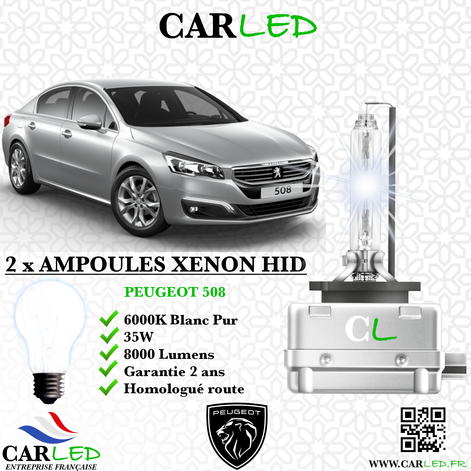 KIT AMPOULE HID XÉNON PEUGEOT 508