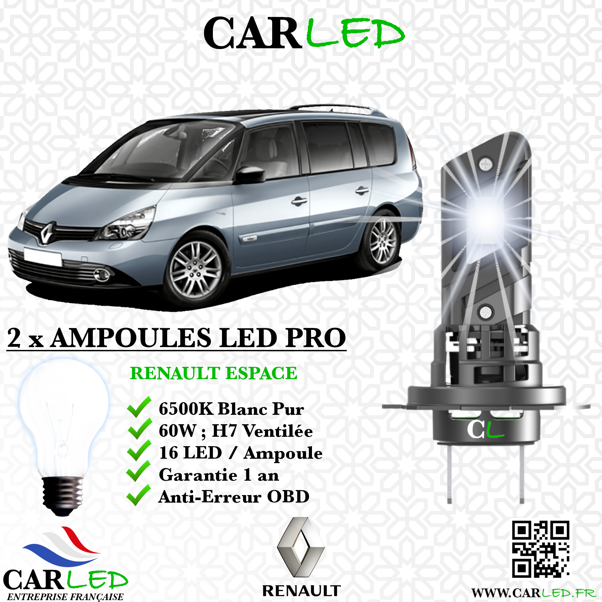 KIT AMPOULE LED RENAULT ESPACE