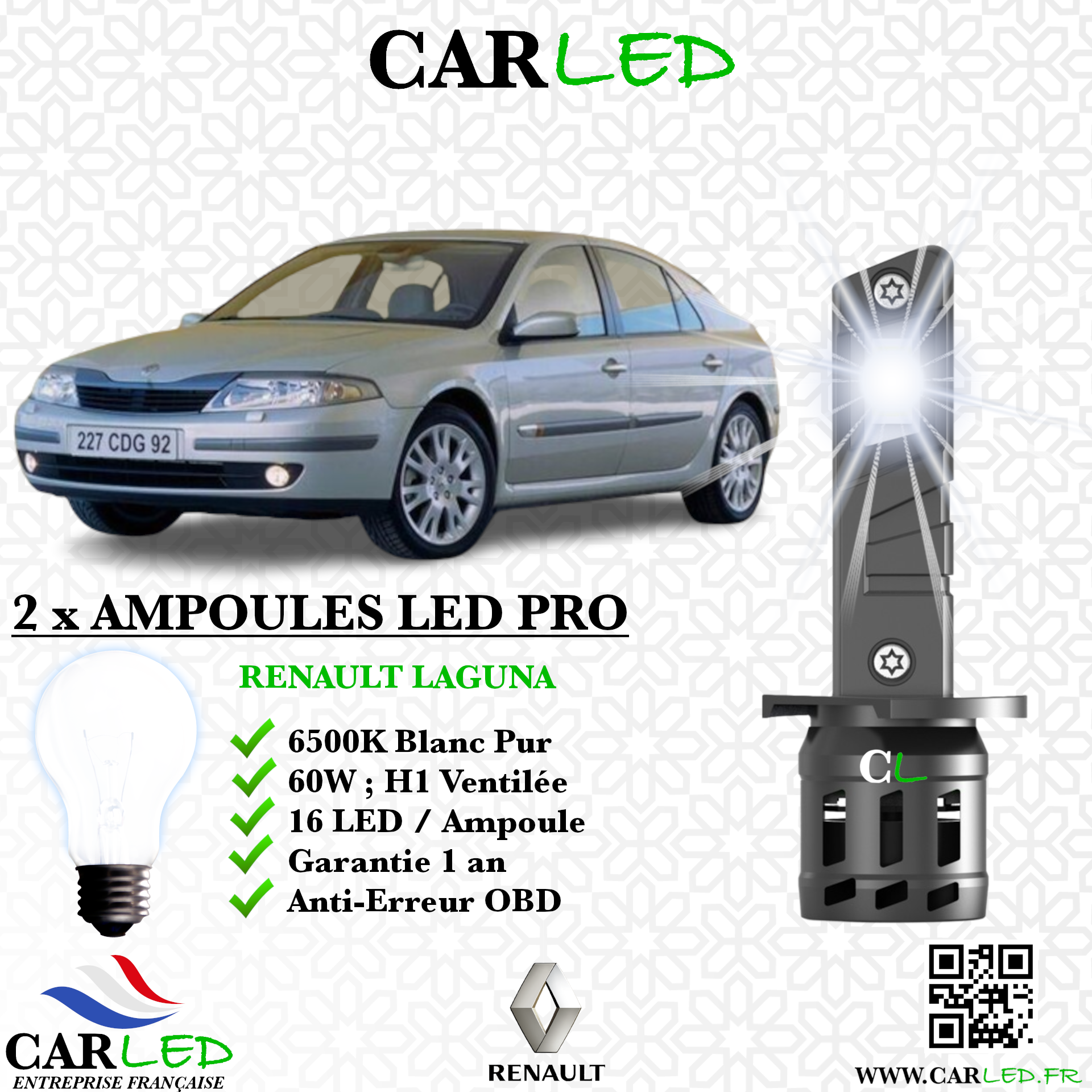 KIT AMPOULE LED RENAULT LAGUNA II