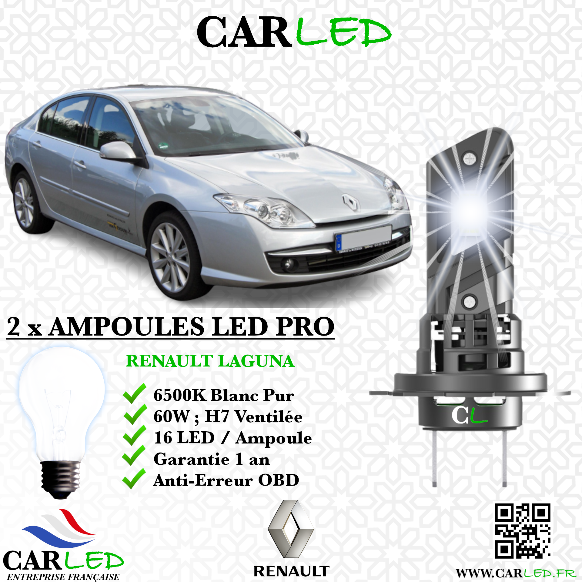 KIT AMPOULE LED RENAULT LAGUNA III