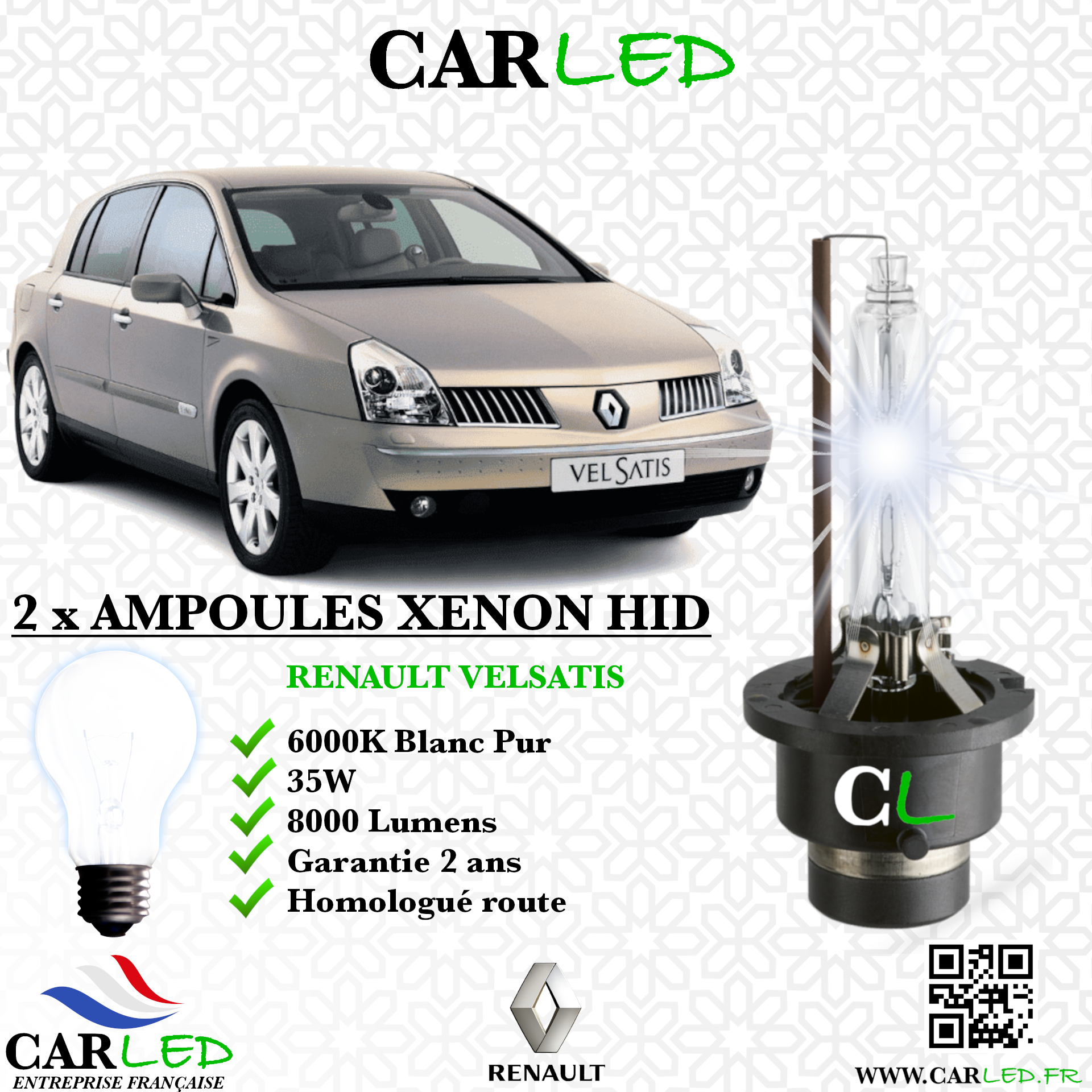 KIT AMPOULE HID XÉNON RENAULT VELSATIS