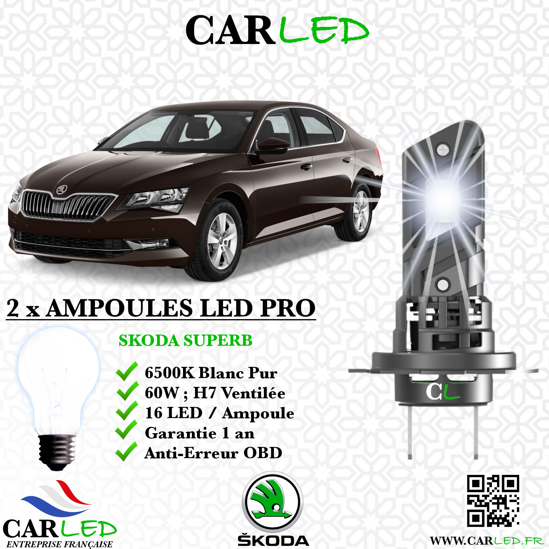 KIT AMPOULE LED SKODA SUPERB