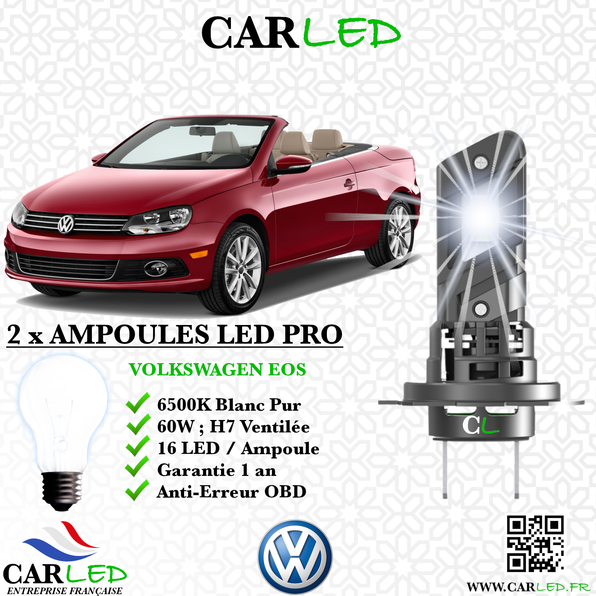 KIT AMPOULE LED VOLKSWAGEN EOS