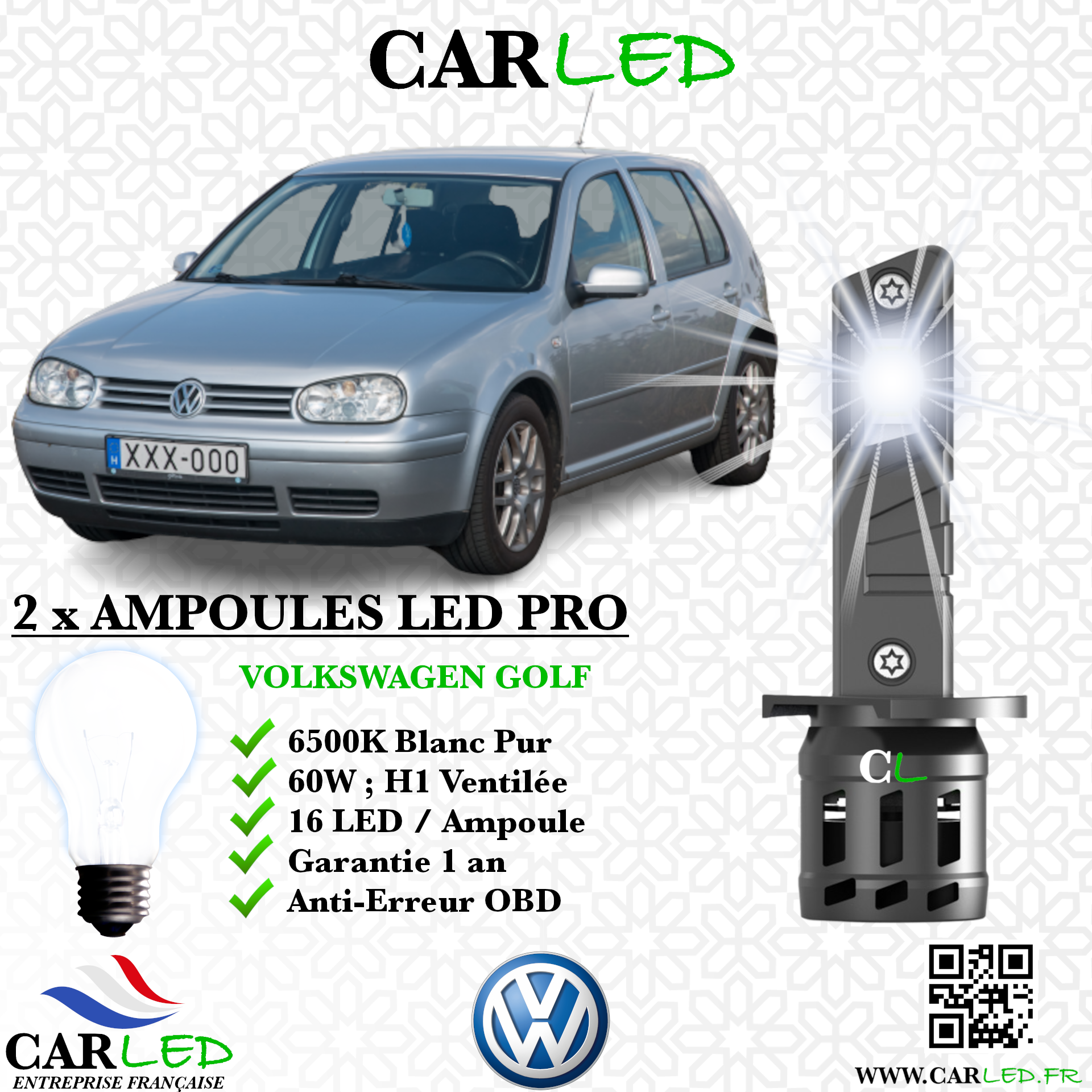KIT AMPOULE LED VOLKSWAGEN GOLF IV
