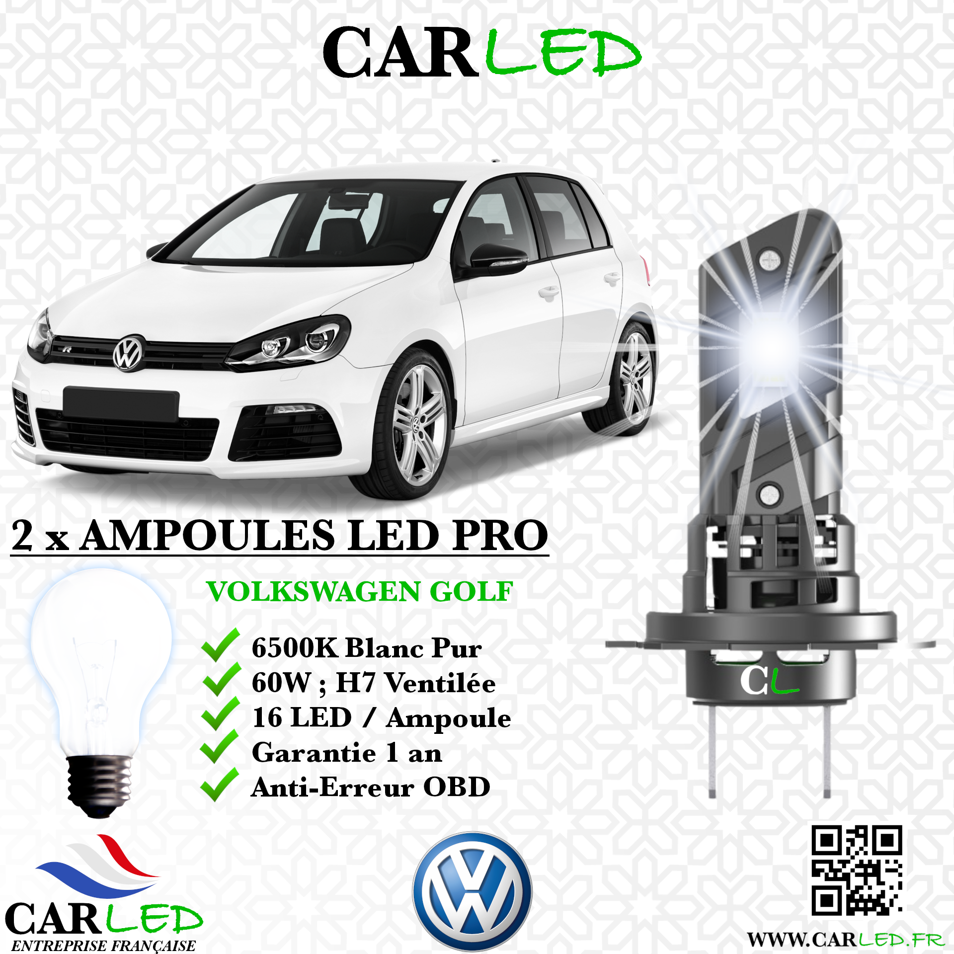 KIT AMPOULE LED VOLKSWAGEN GOLF VI