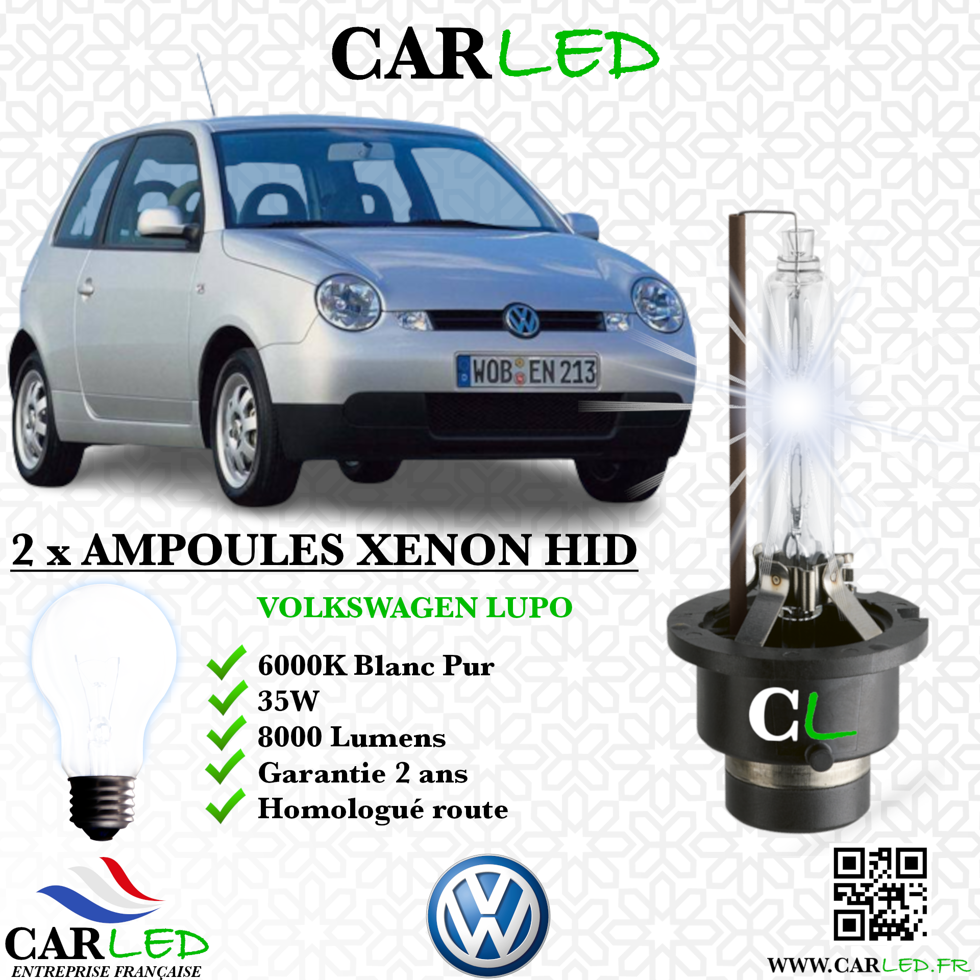 KIT AMPOULE HID XÉNON VOLKSWAGEN LUPO