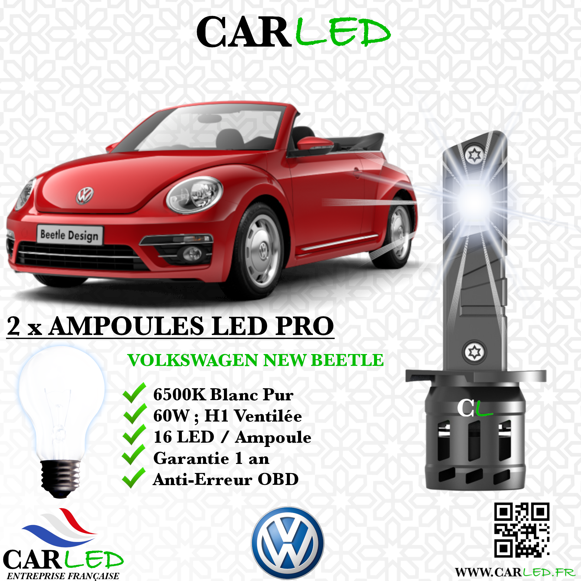 KIT AMPOULE LED VOLKSWAGEN NEW BEETLE