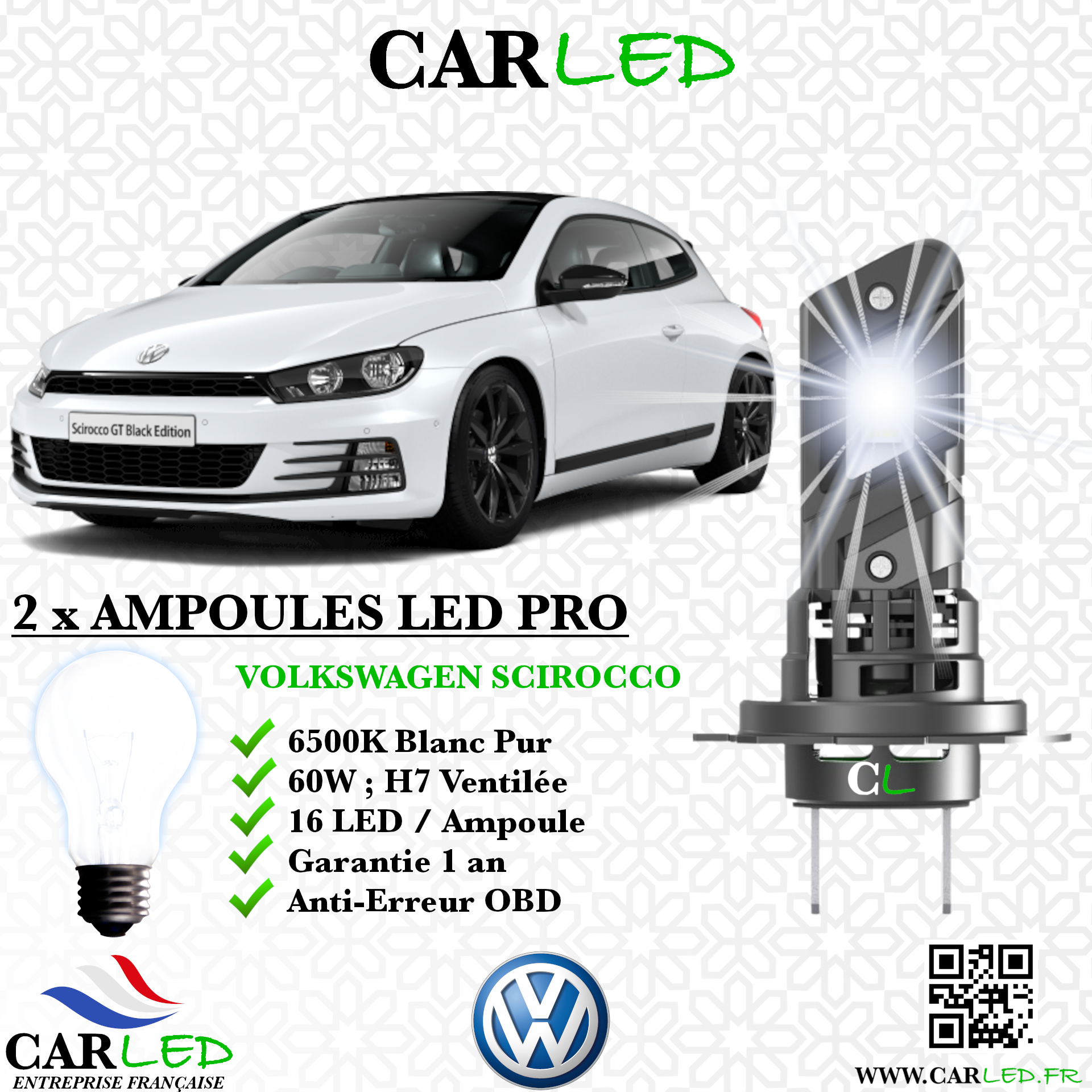 KIT AMPOULE LED VOLKSWAGEN SCIROCCO