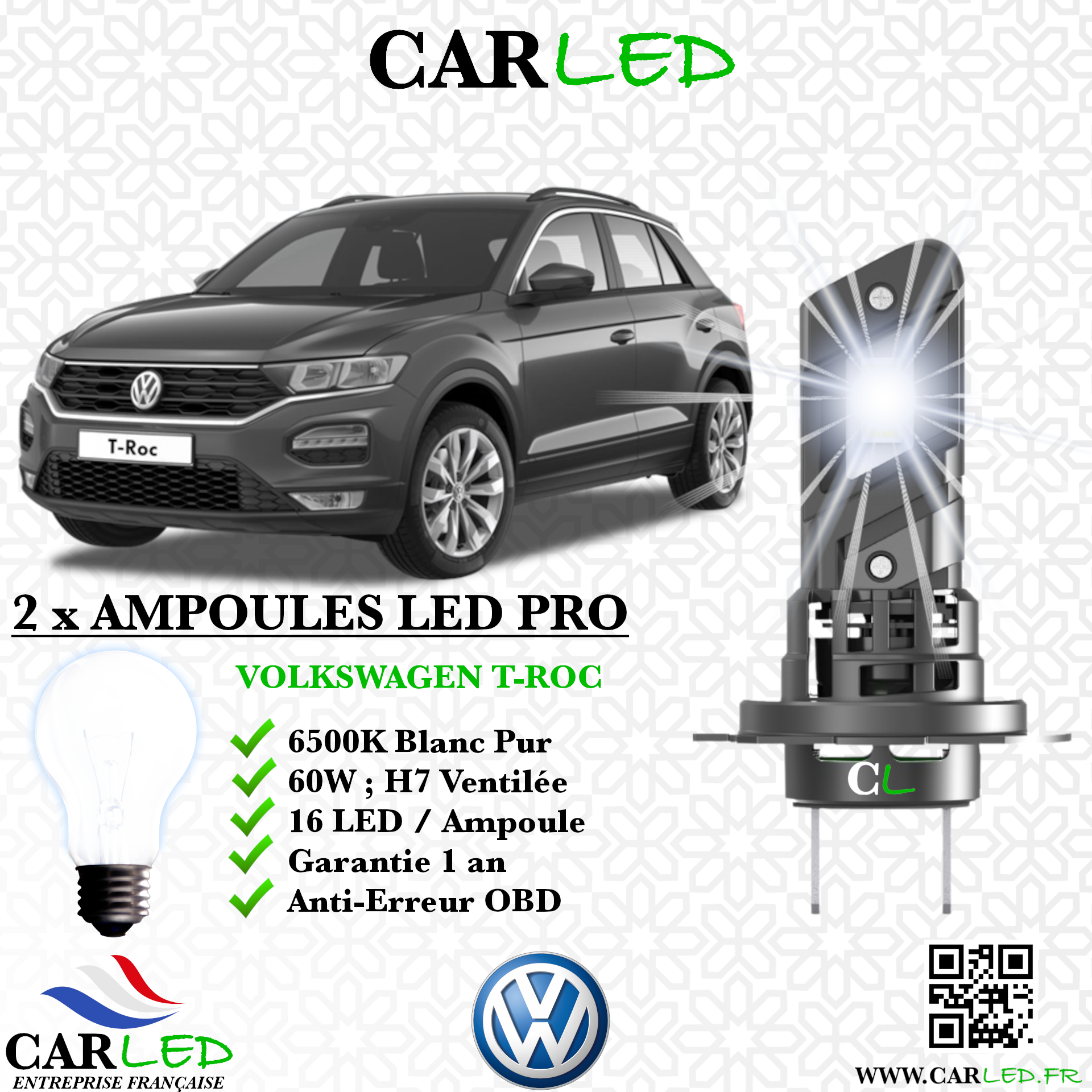 KIT AMPOULE LED VOLKSWAGEN T-ROC