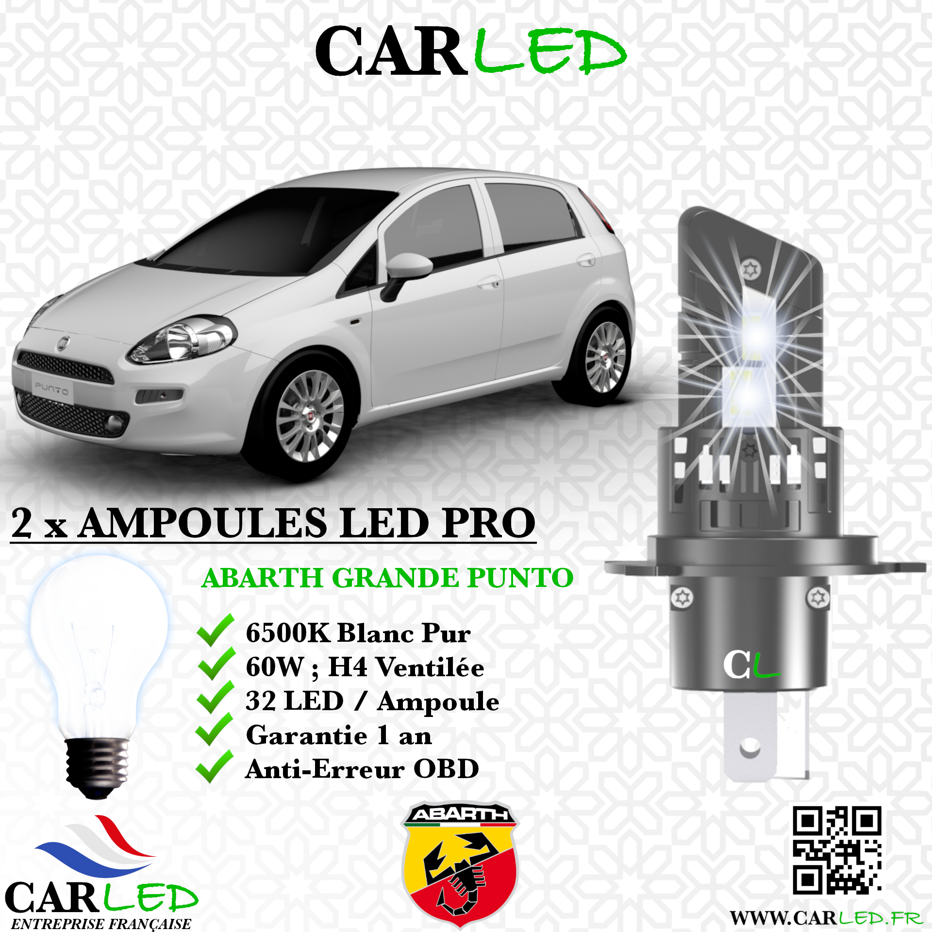 KIT AMPOULE LED ABARTH GRANDE PUNTO