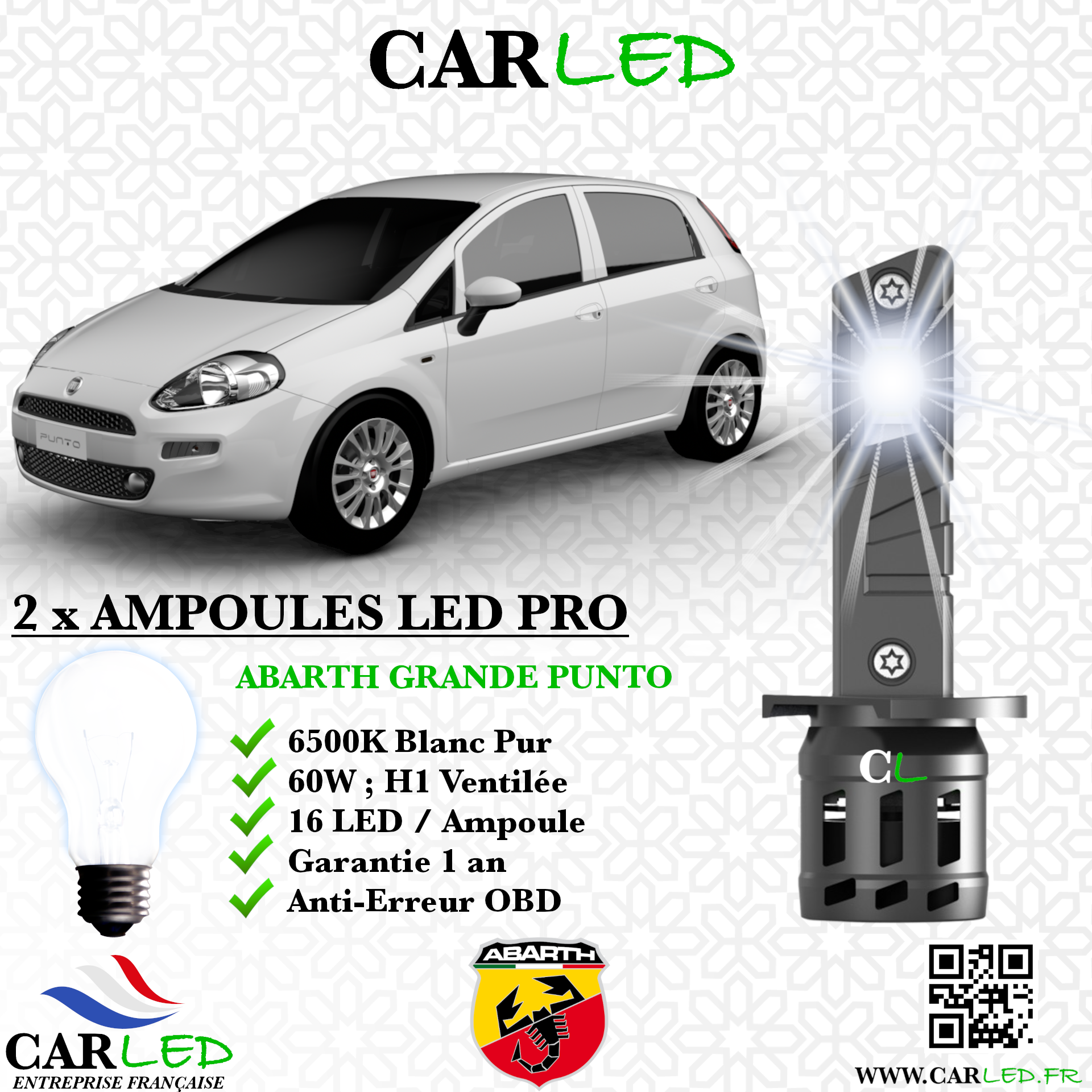 KIT AMPOULE LED ABARTH GRANDE PUNTO