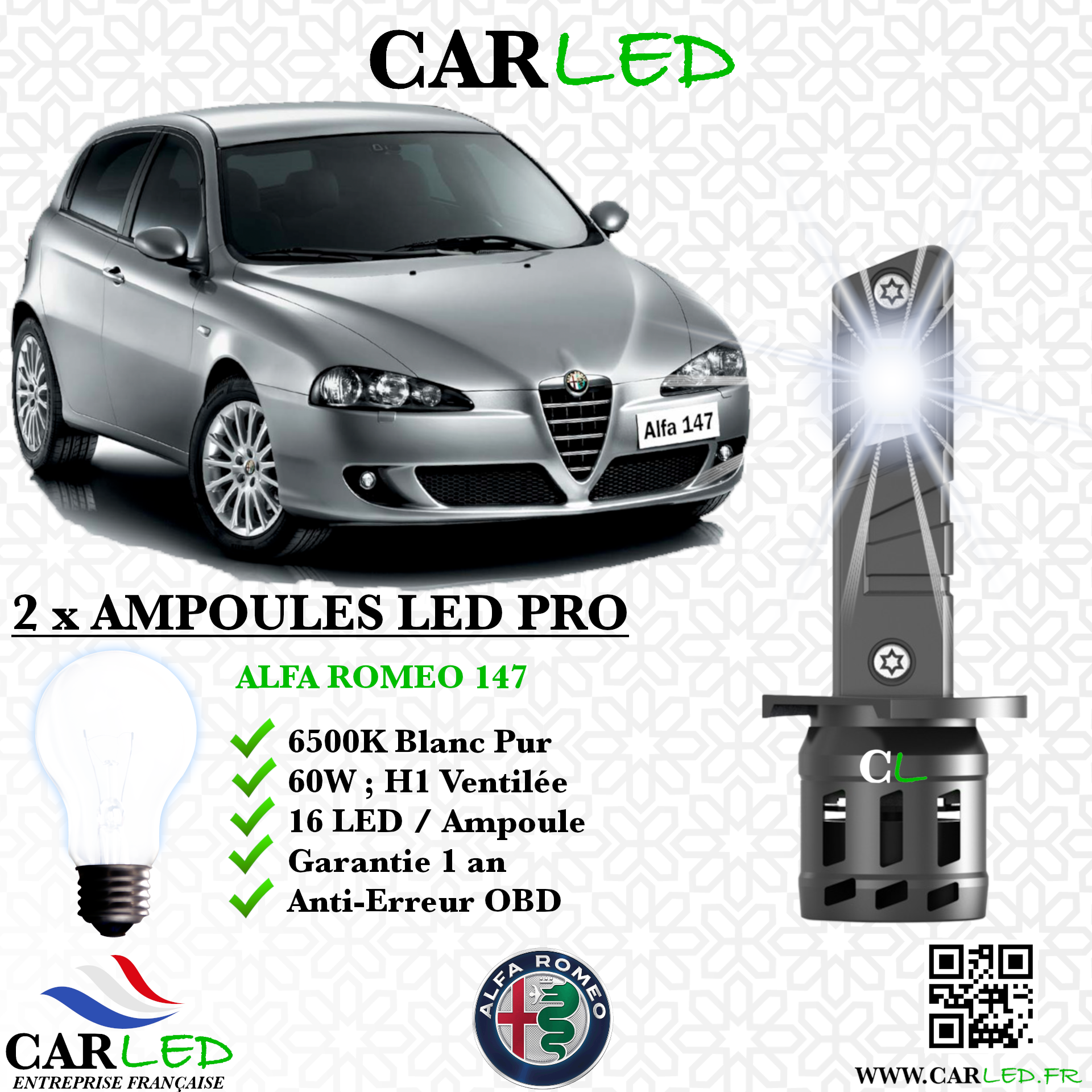 KIT AMPOULE LED ALFA ROMEO 147