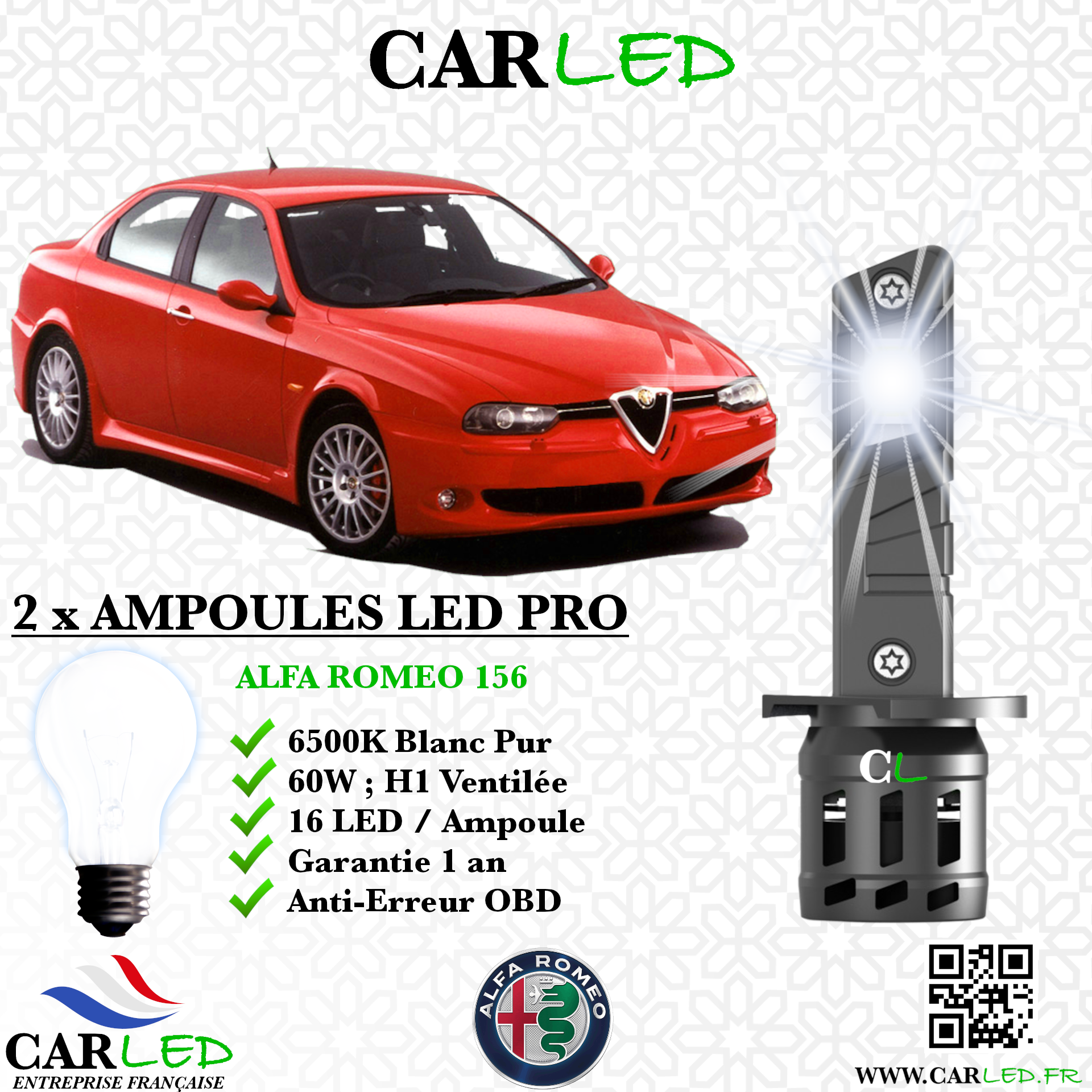 KIT AMPOULE LED ALFA ROMEO 156