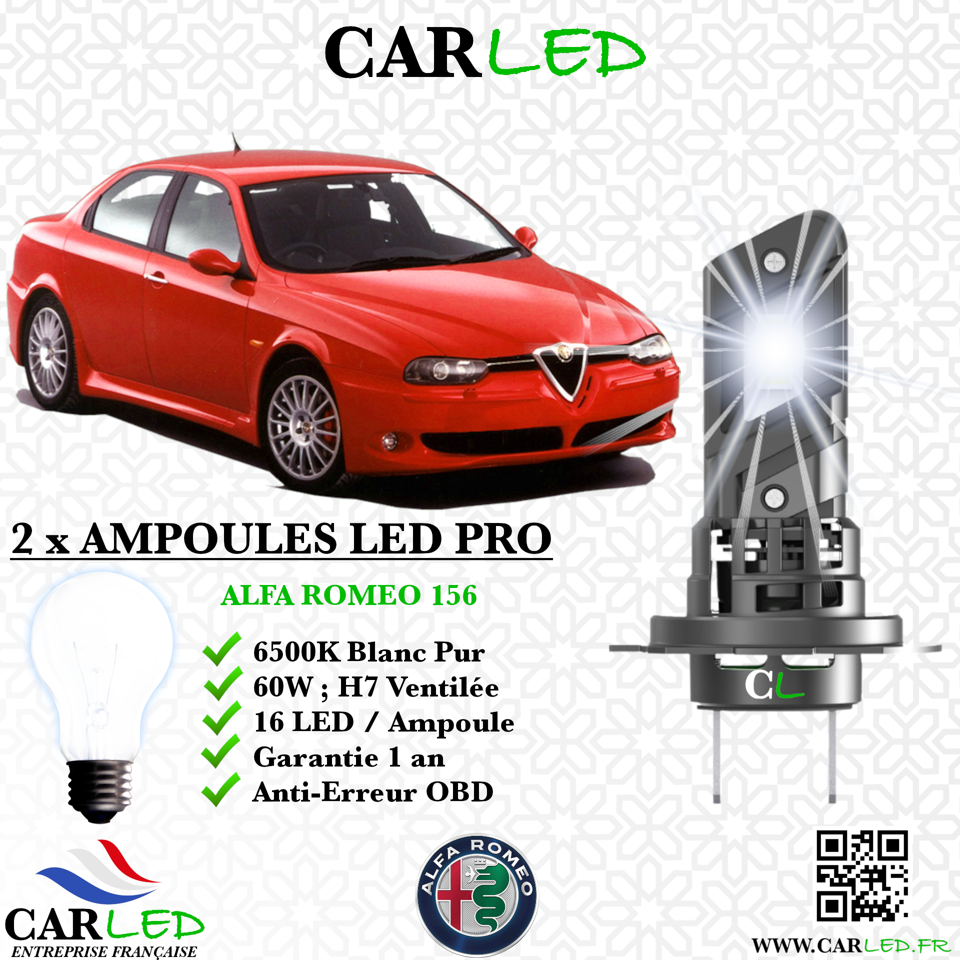 KIT AMPOULE LED ALFA ROMEO 156