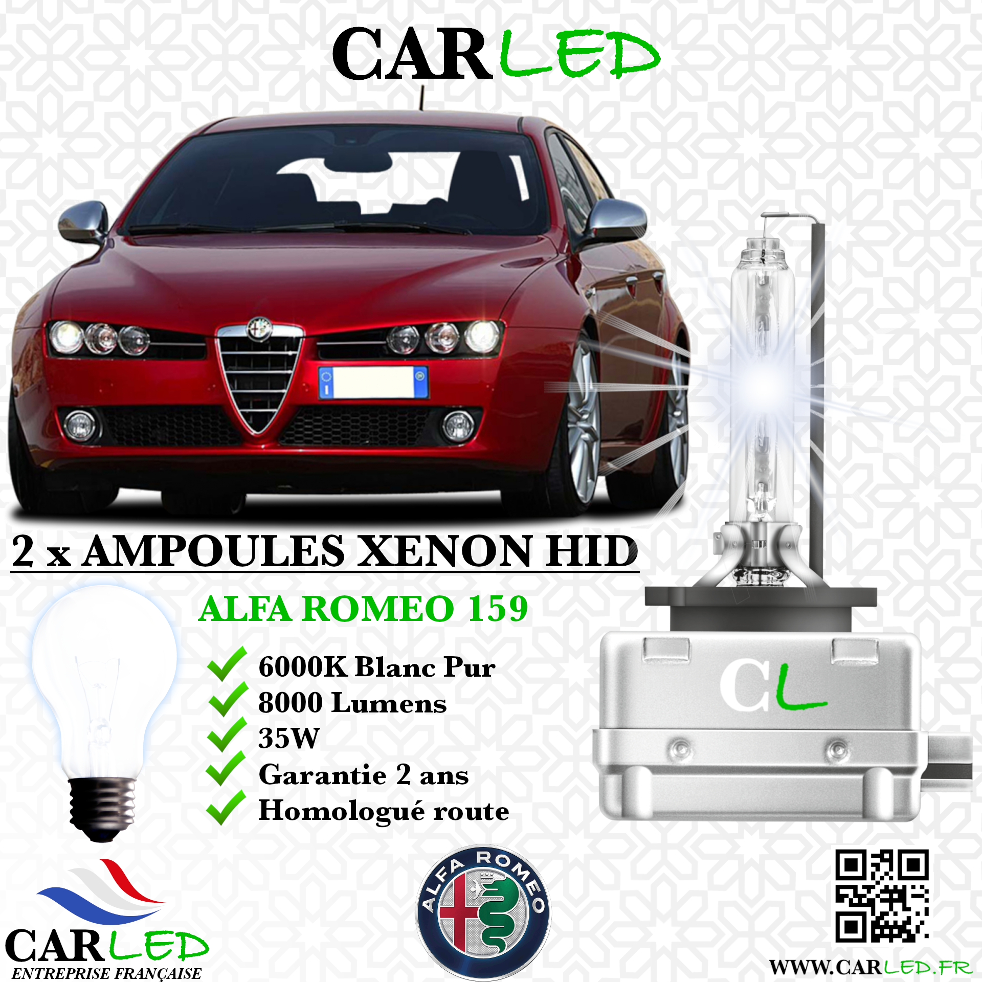 KIT AMPOULE HID XÉNON ALFA ROMEO 159