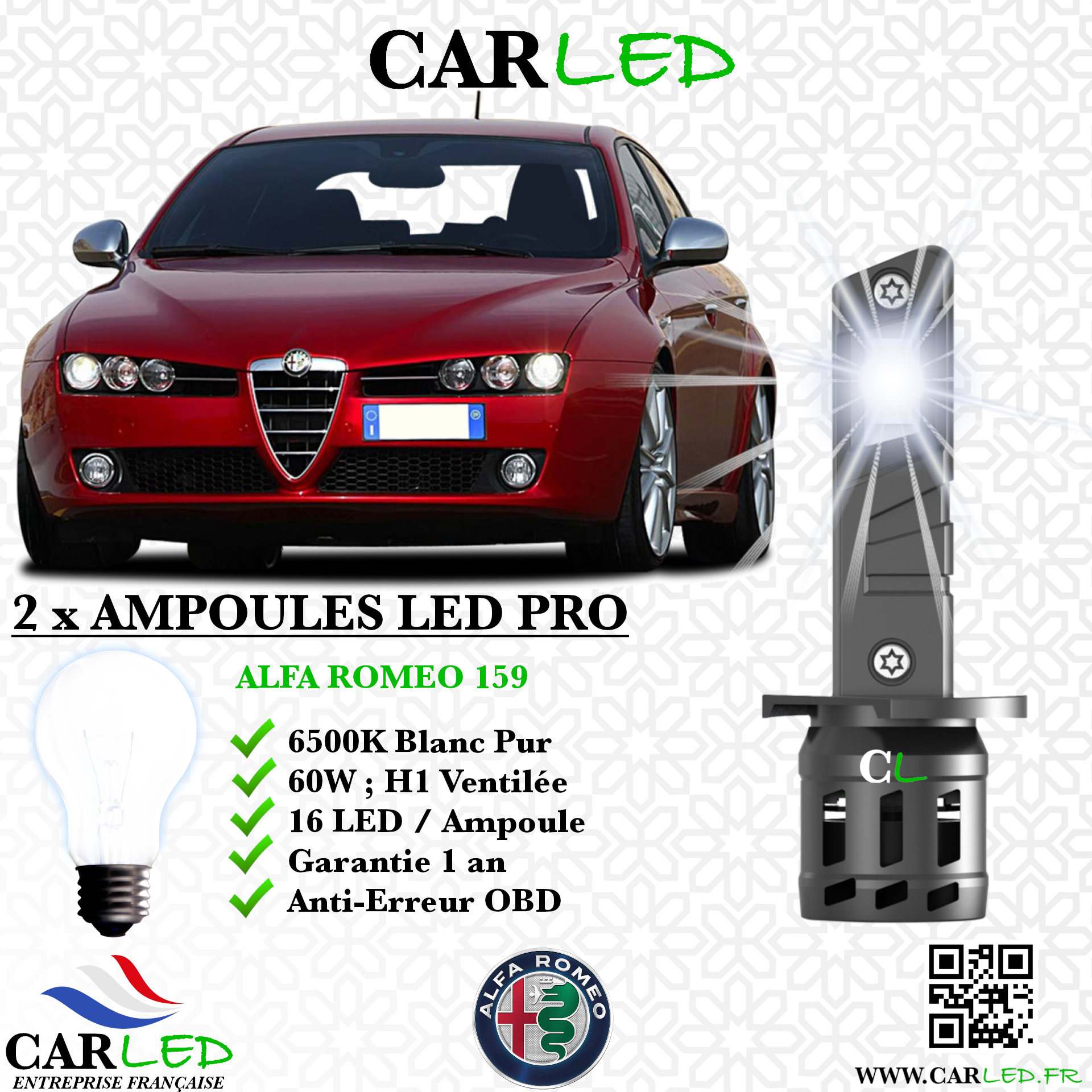 KIT AMPOULE LED ALFA ROMEO 159