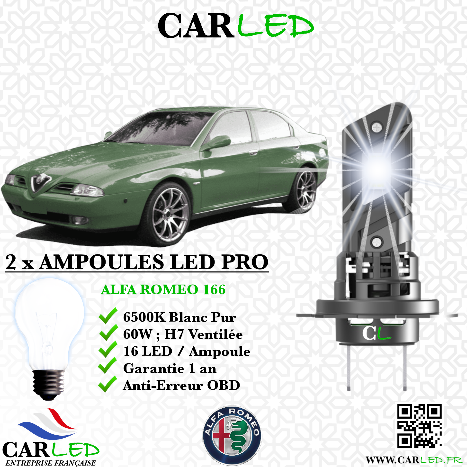 KIT AMPOULE LED ALFA ROMEO 166