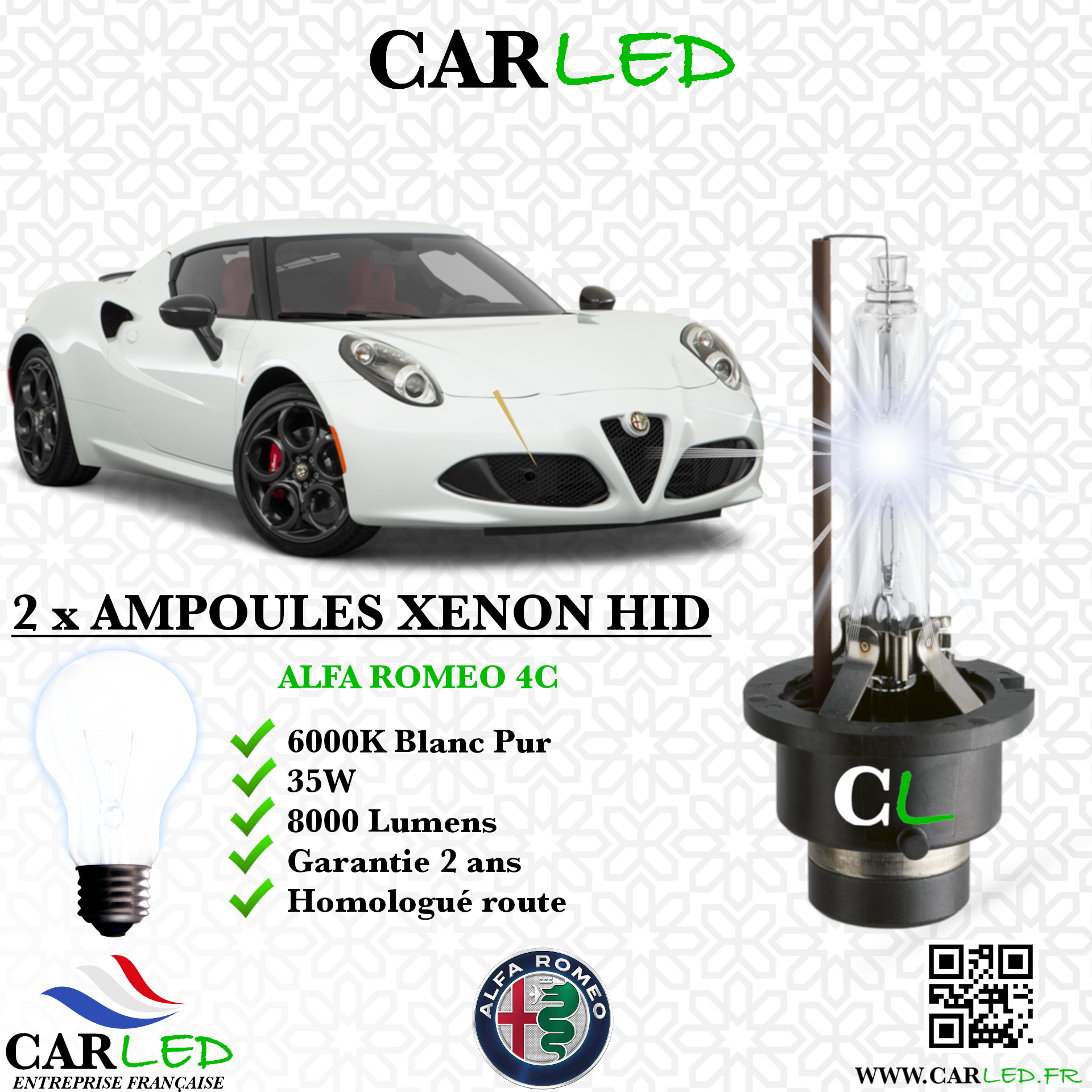 KIT AMPOULE HID XÉNON ALFA ROMEO 4C