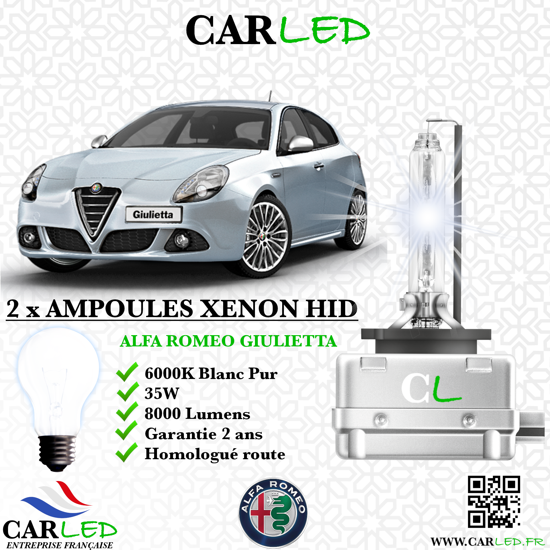 KIT AMPOULE HID XÉNON ALFA ROMEO GIULIETTA